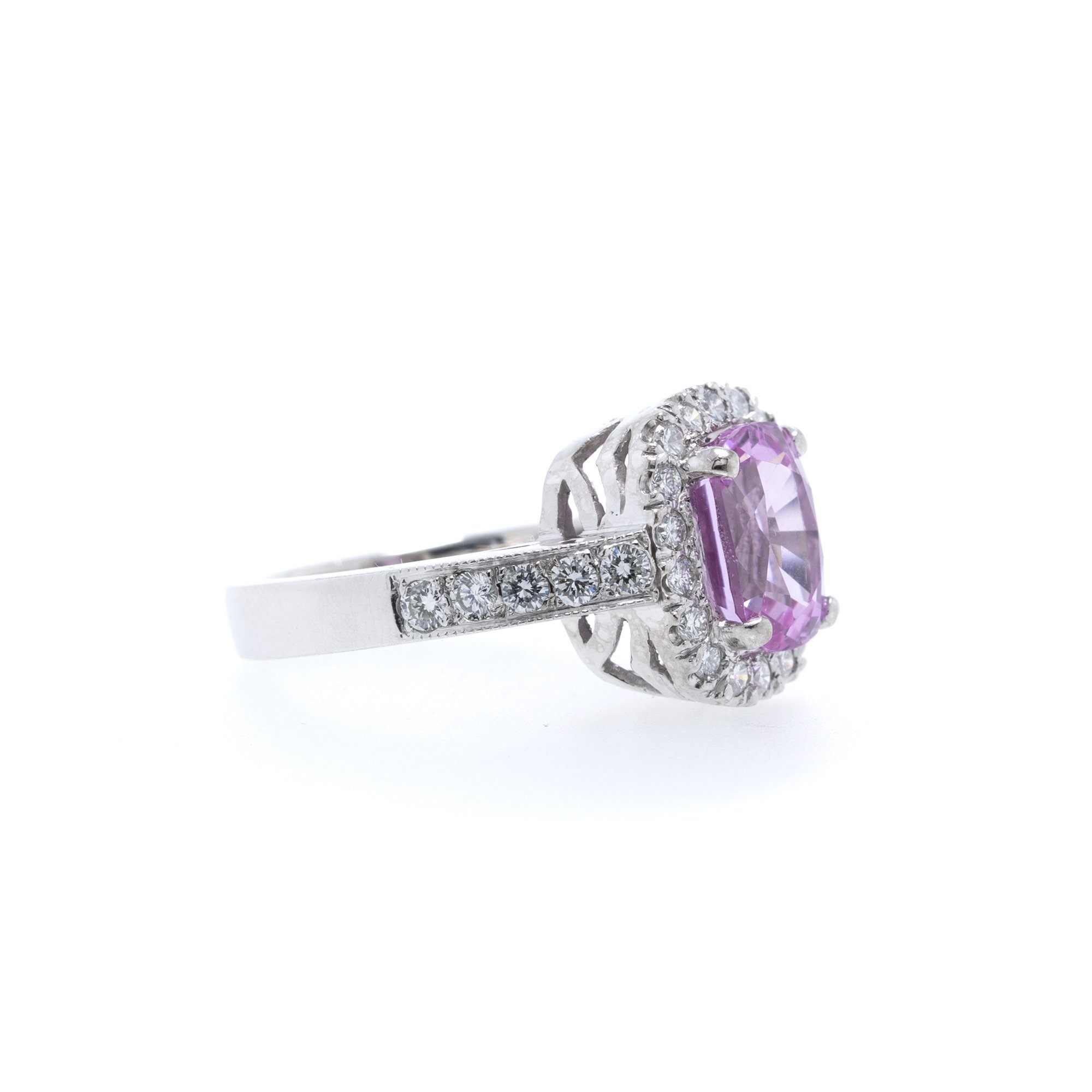 Pink Sapphire and Diamond Cocktail Ring