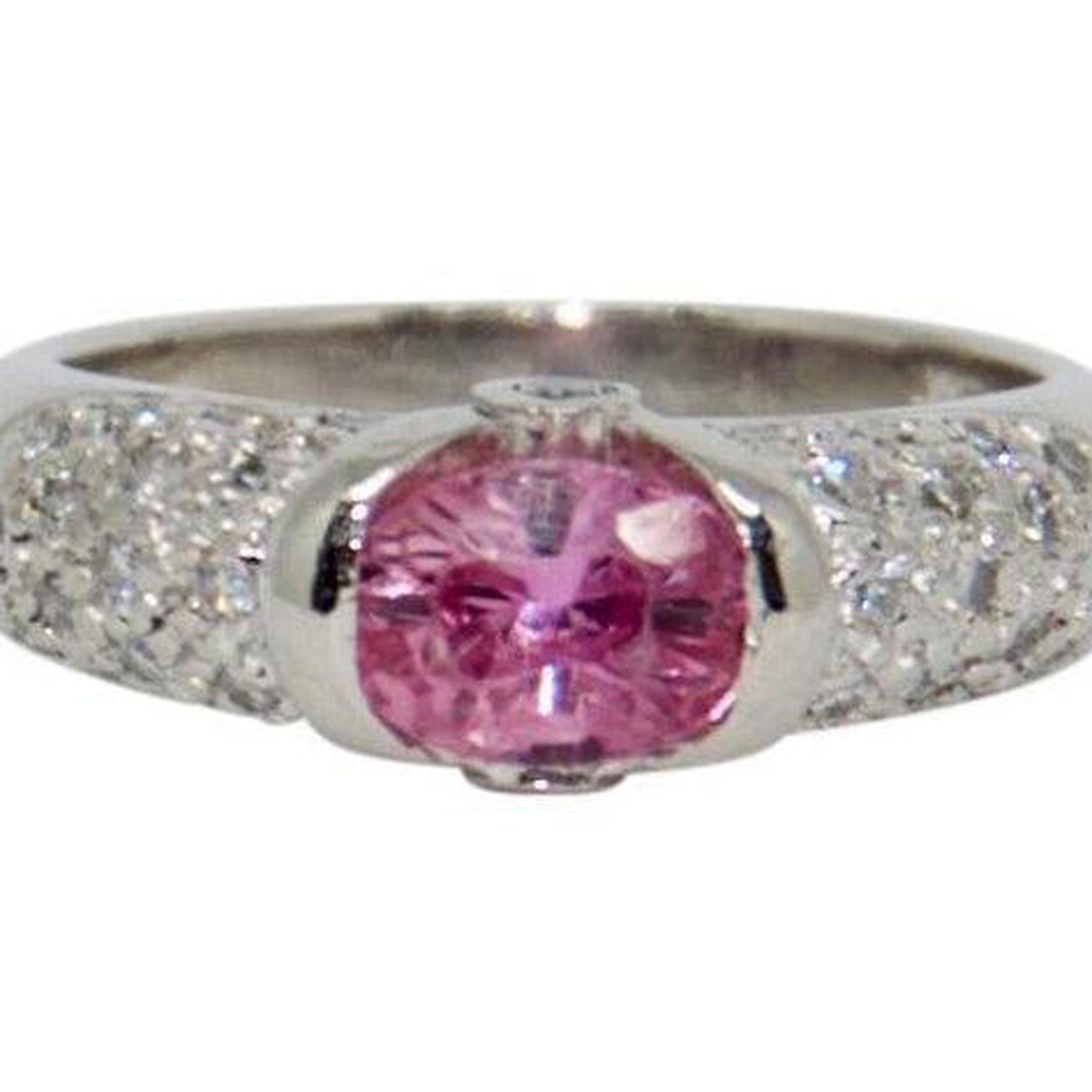 Pink Sapphire and Diamond Cocktail Ring