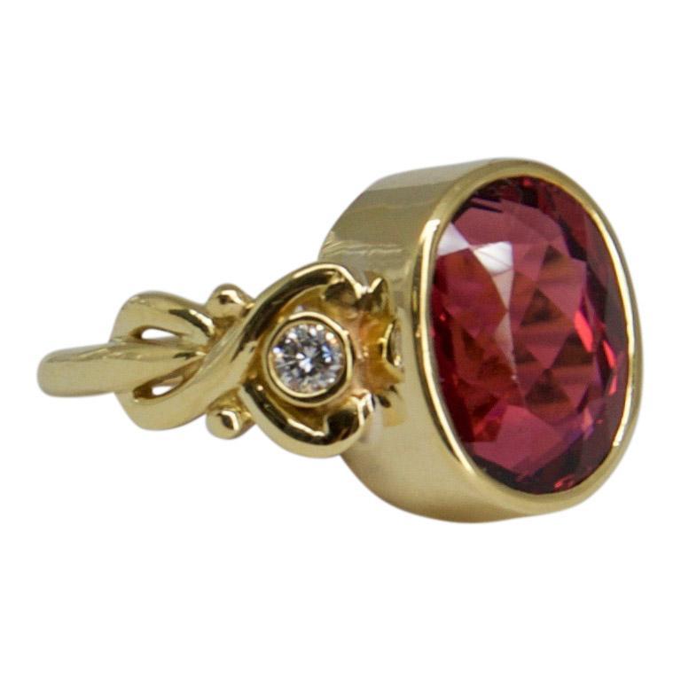 Pink Tourmaline and Diamond Ring