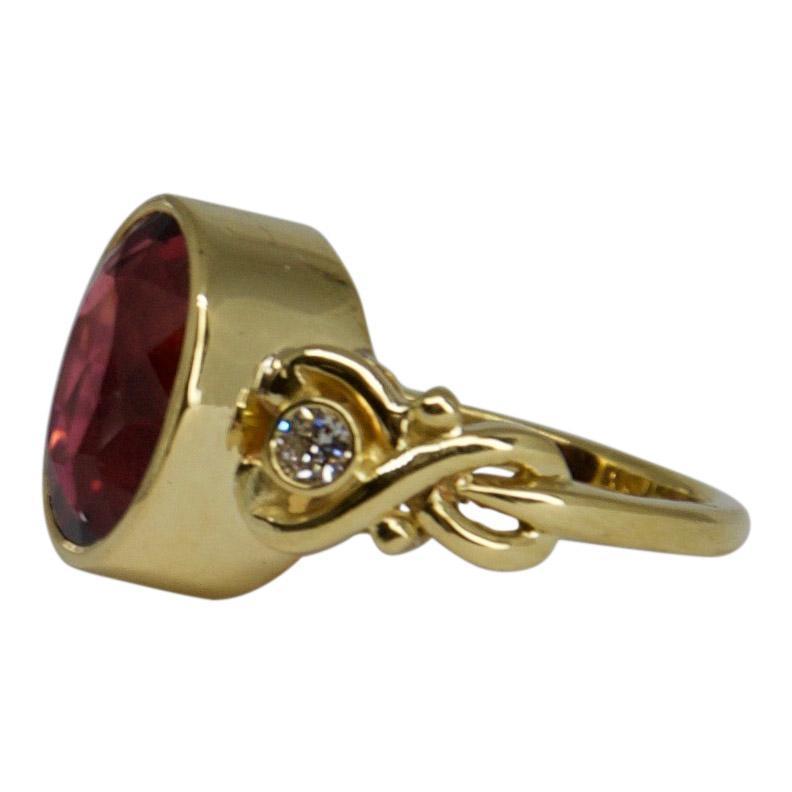 Pink Tourmaline and Diamond Ring