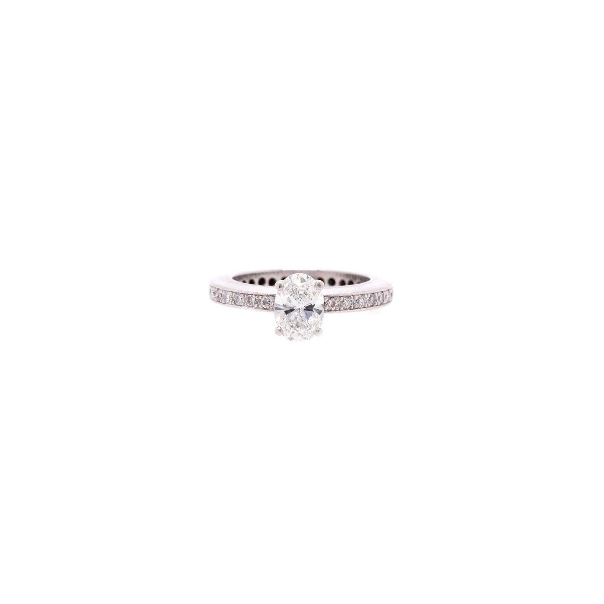 Platinum 1.22 ct. Oval Diamond Engagement Ring