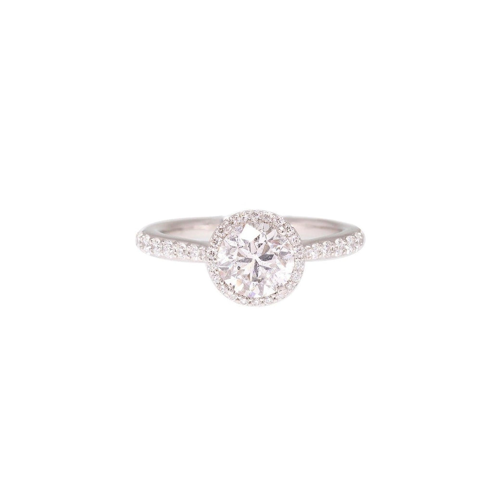 Platinum 1.50 ct. Diamond Halo Design Engagement Ring