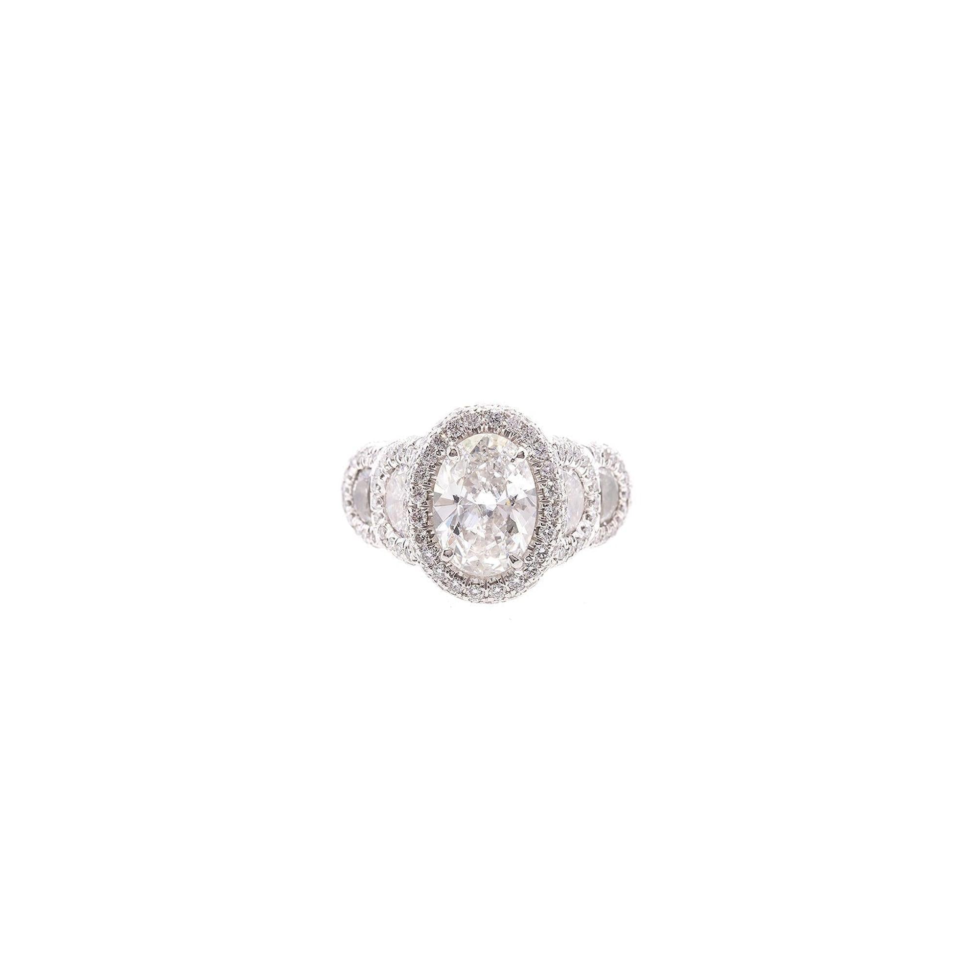 Platinum 1.50 ct. Oval Diamond Engagement Ring