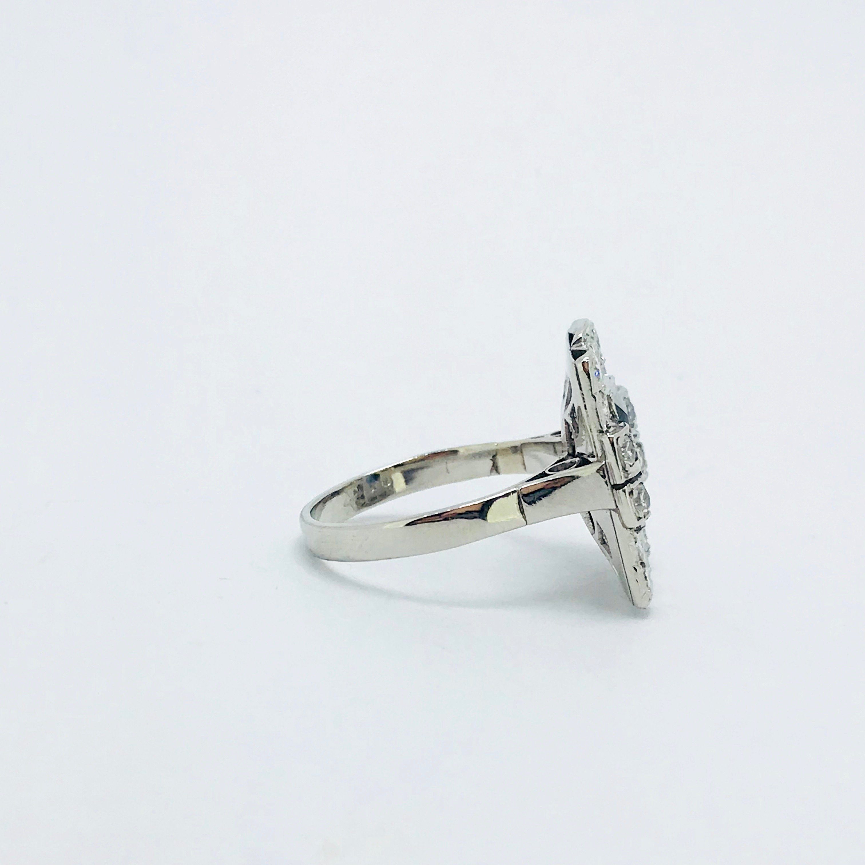 Platinum Sapphire and Diamond Ring