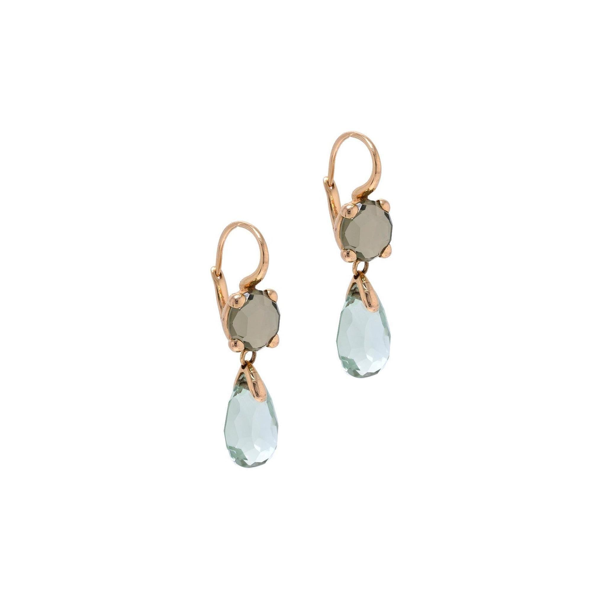 Pomellato 18k Gold Prasiolite Narciso Drop Earrings
