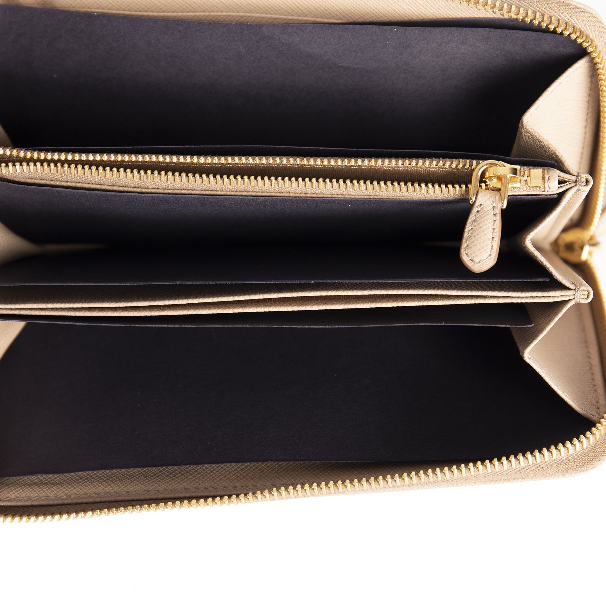 Prada 2018 Saffiano Zip Around Wallet w/Box & Card