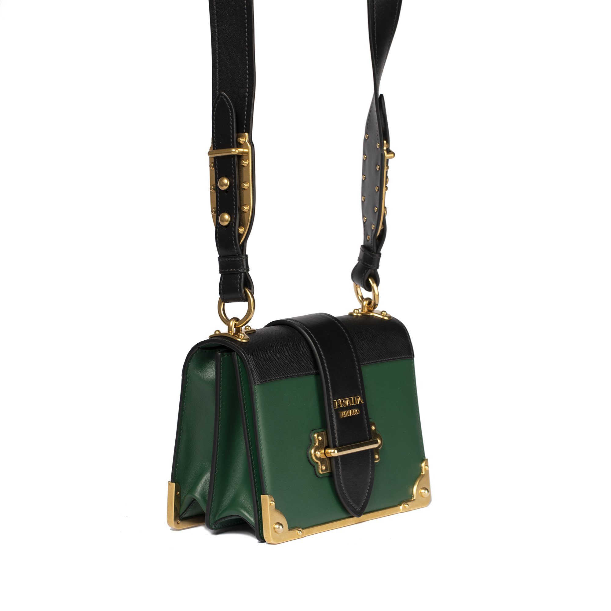 Prada 2019 Cahier Leather Shoulder Bag