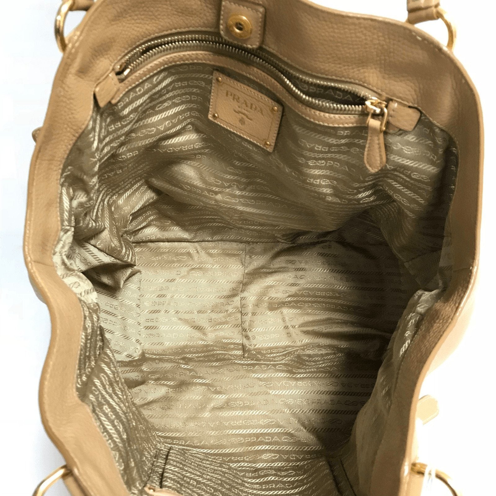 Prada Beige Buckle Hobo