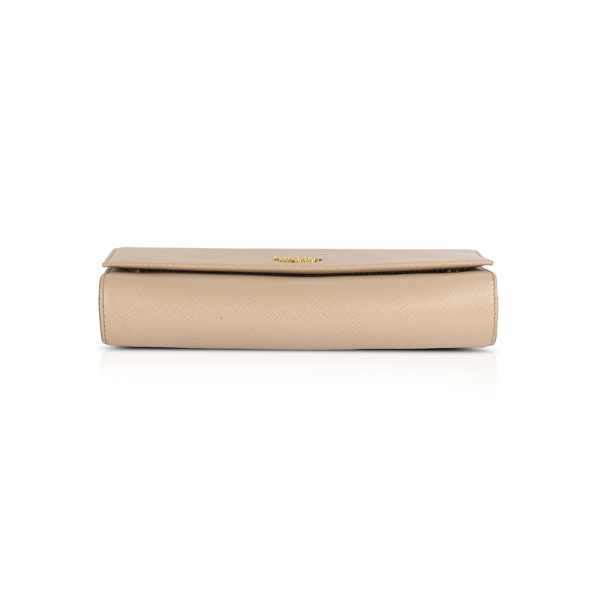 Prada Biblioteque Saffiano Chain Clutch