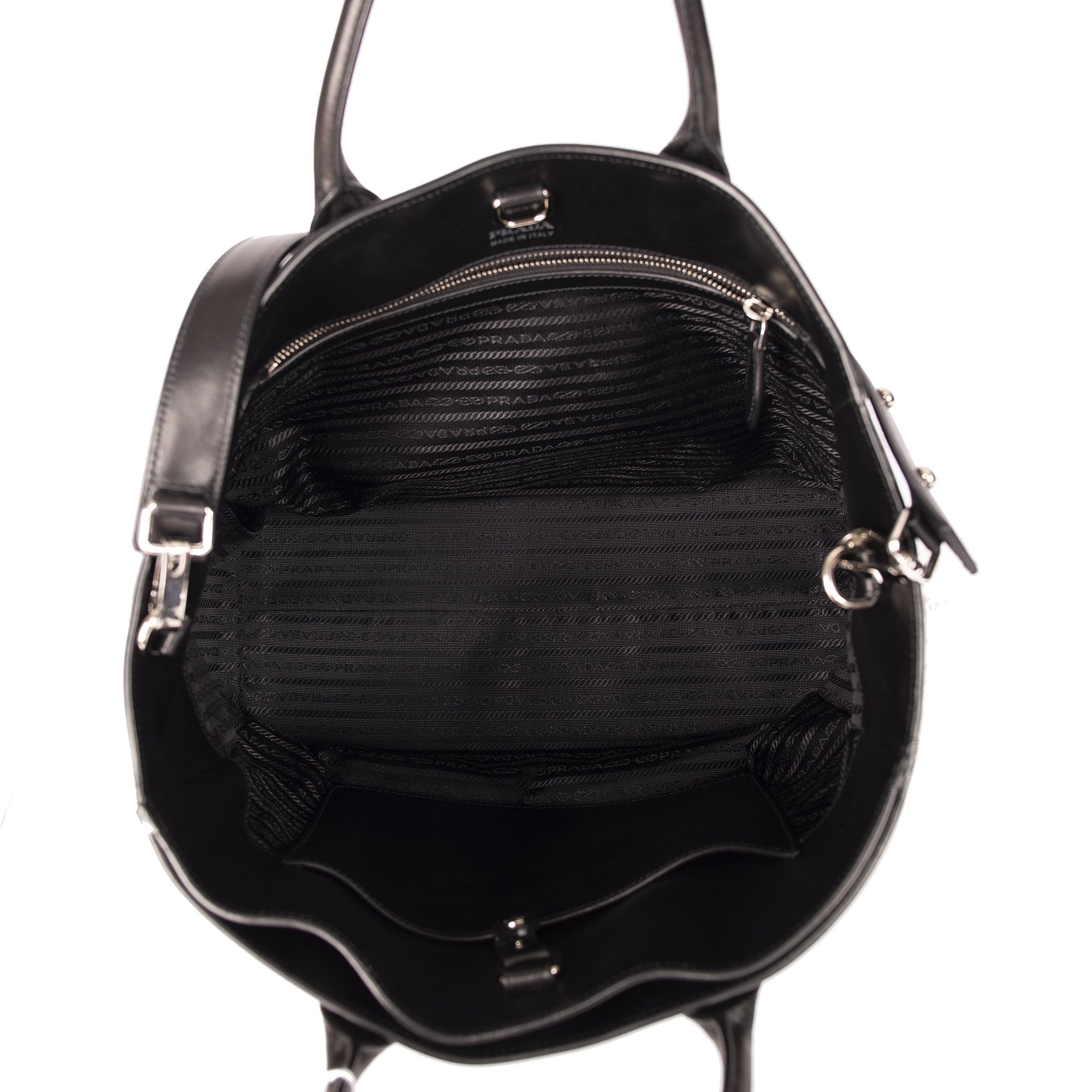 Prada Black City Calf Leather Square Tote Bag – OLIVER'S
