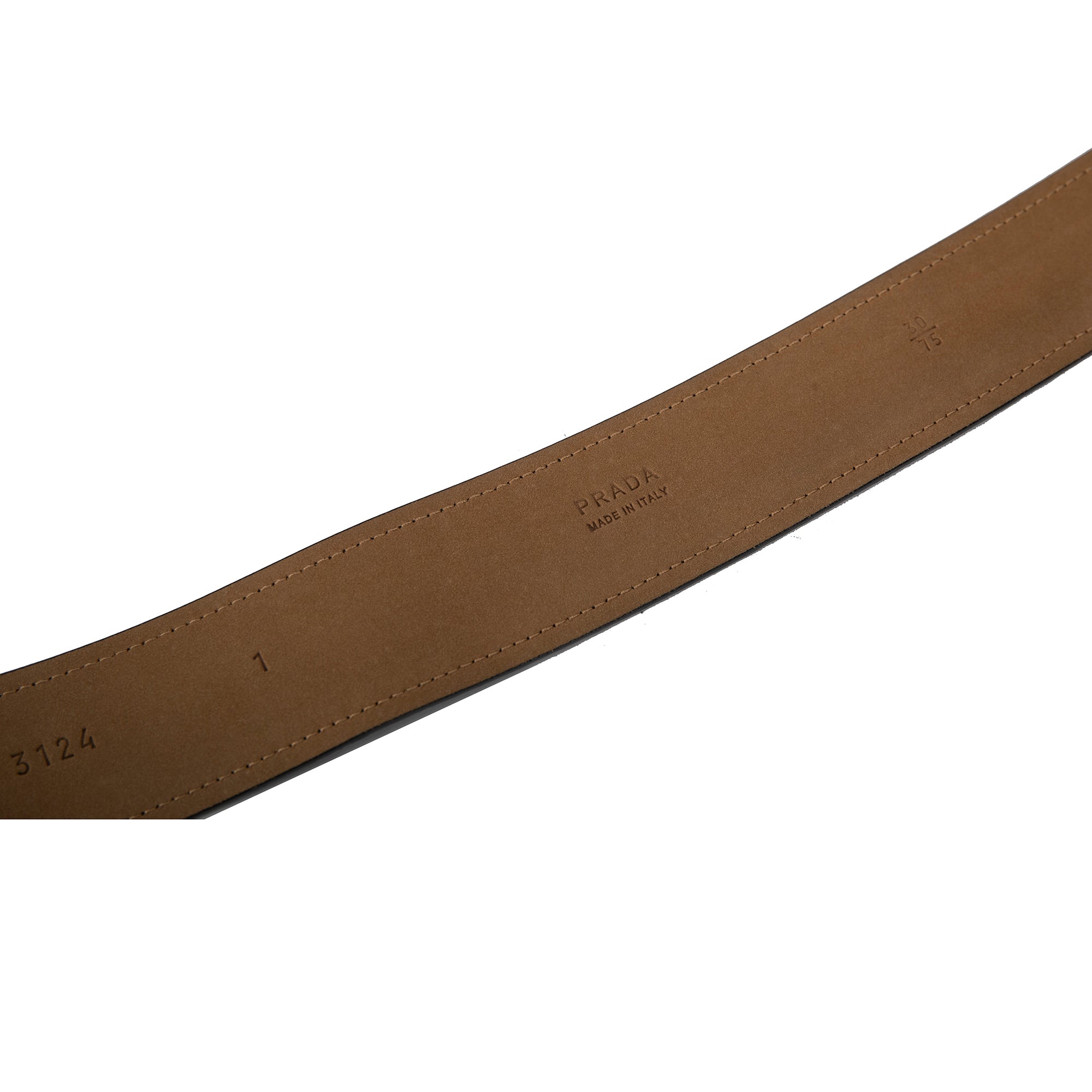 Prada Black Daino Deerskin Leather Belt