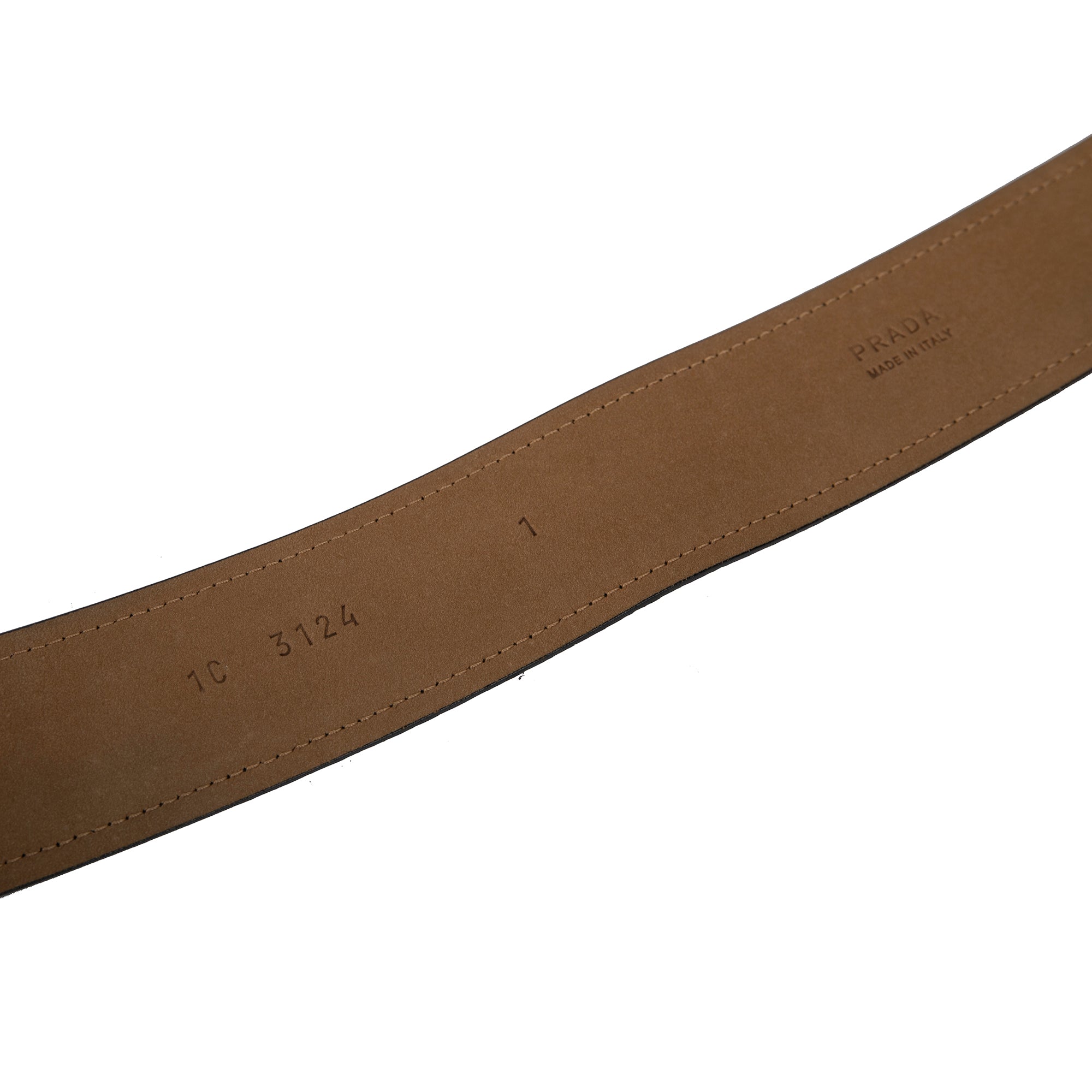 Prada Black Daino Deerskin Leather Belt