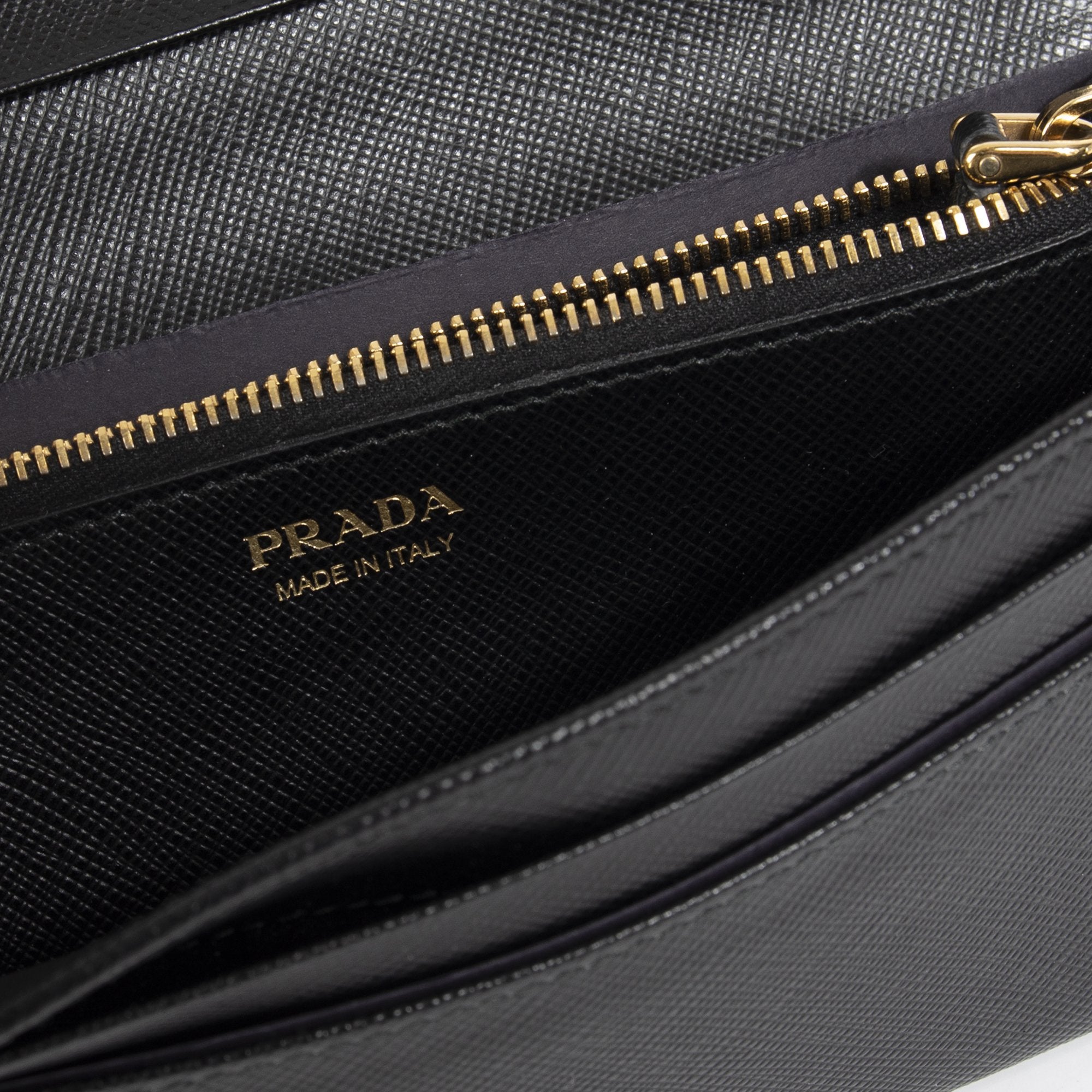 Prada Black Saffiano Continental Wallet w/ Box