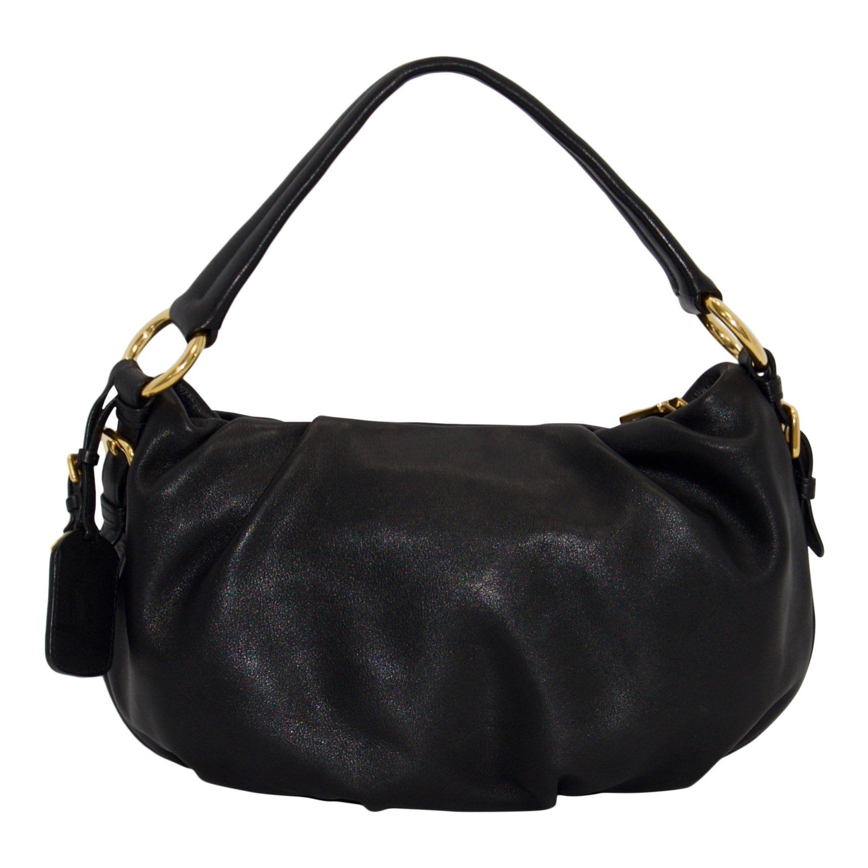 Prada Black Soft Calf Hobo