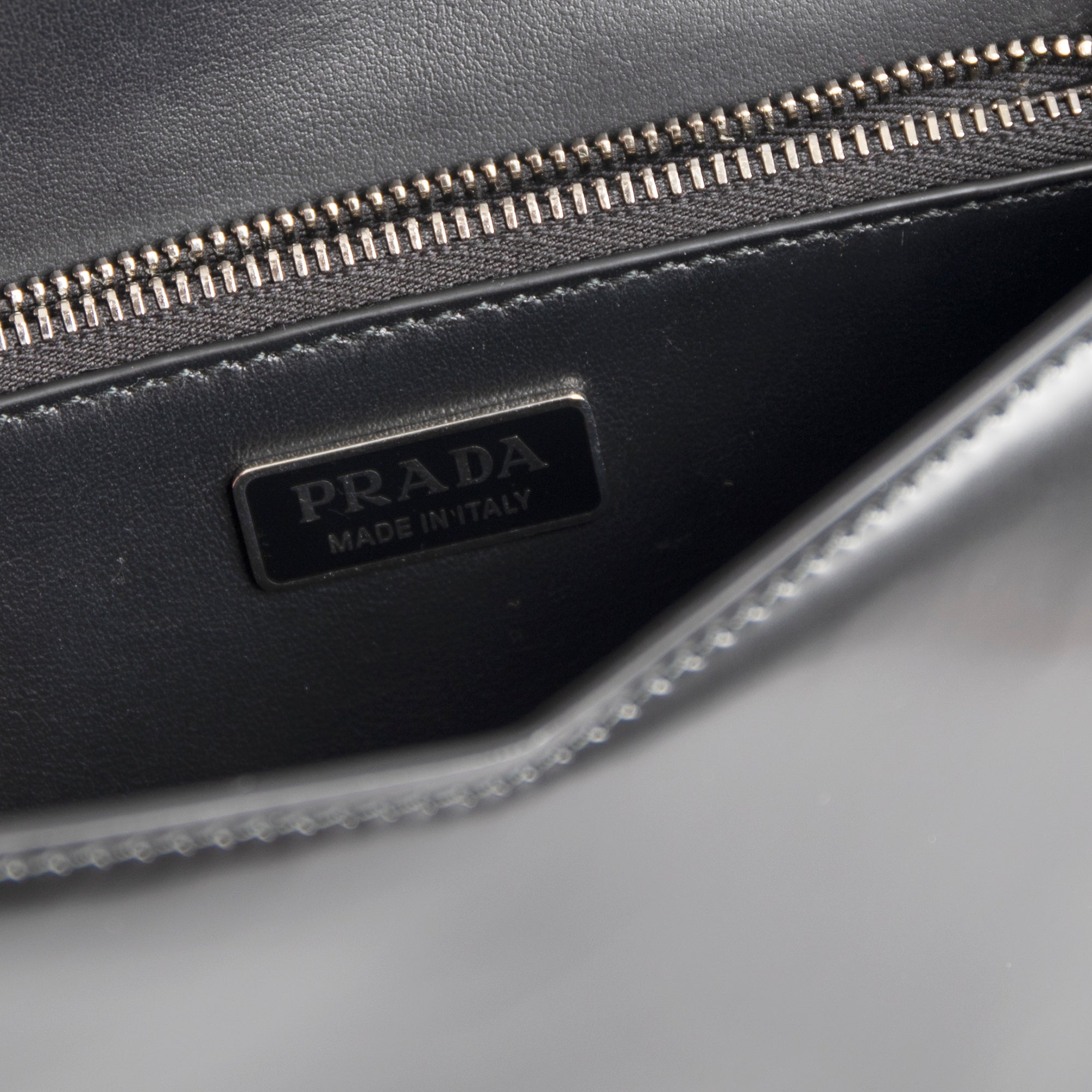 Prada Black Spazzolato Leather Shoulder Bag w/ Box & Authenticity Card