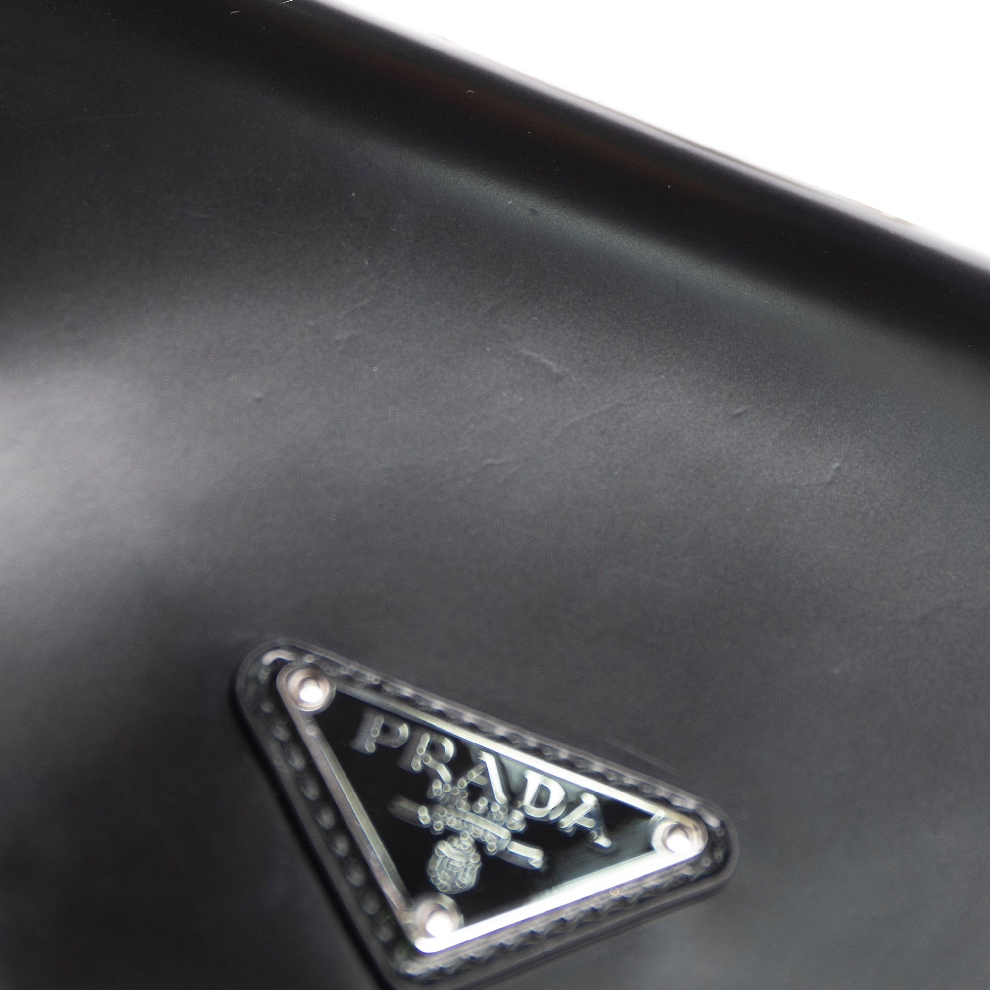 Prada Black Spazzolato Leather Shoulder Bag w/ Box & Authenticity Card