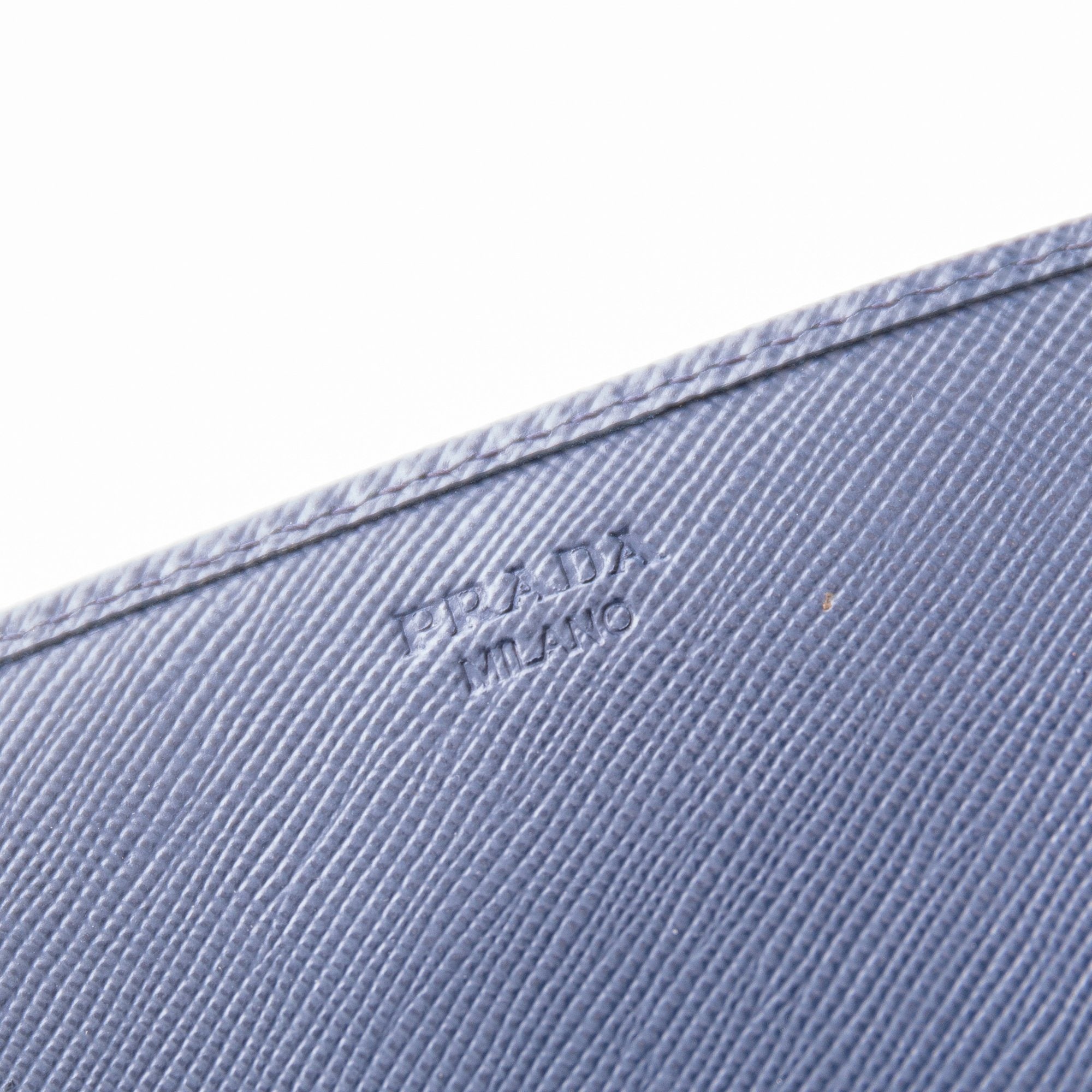 Prada Blue Saffiano Wallet on Chain