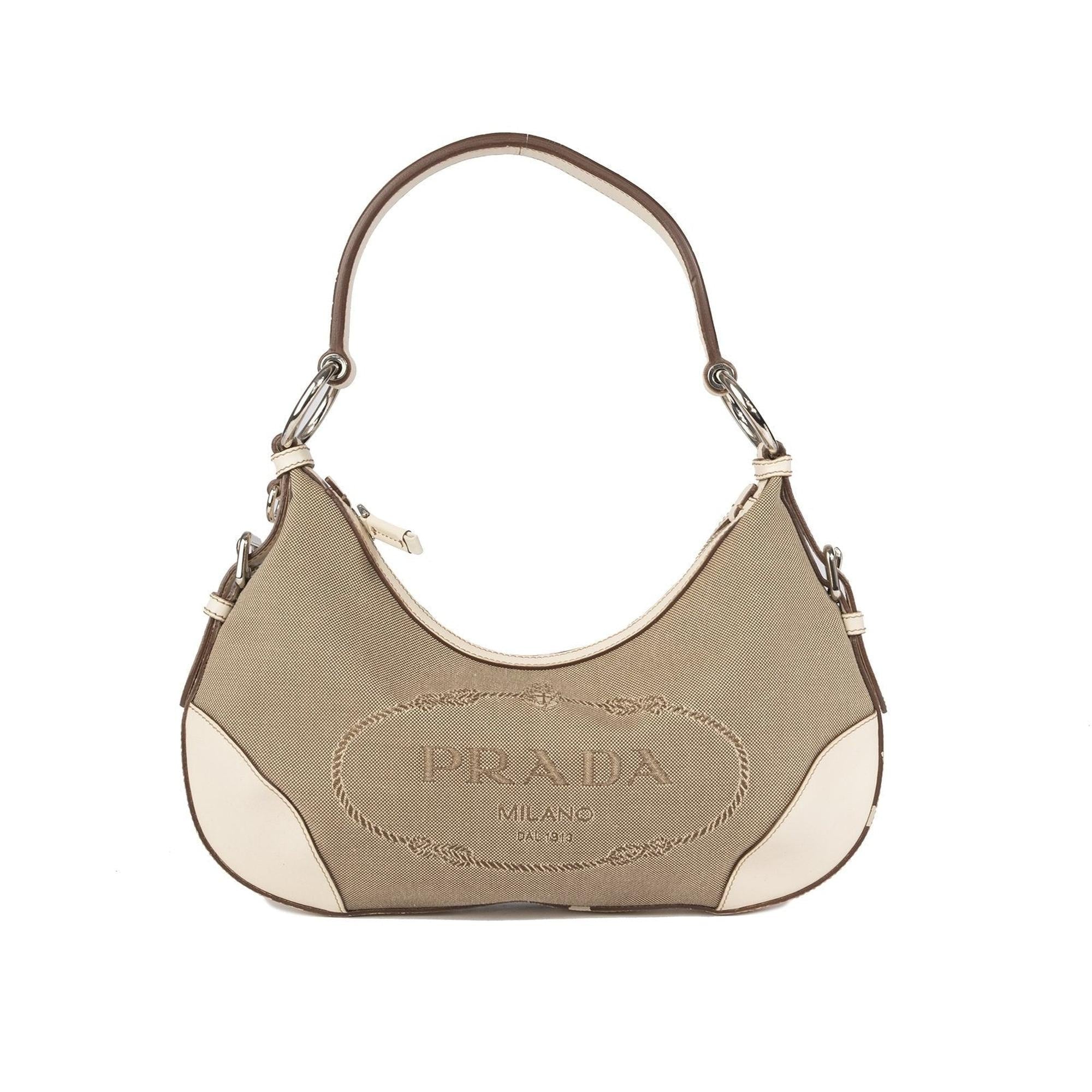 Prada Canapa Logo Hobo