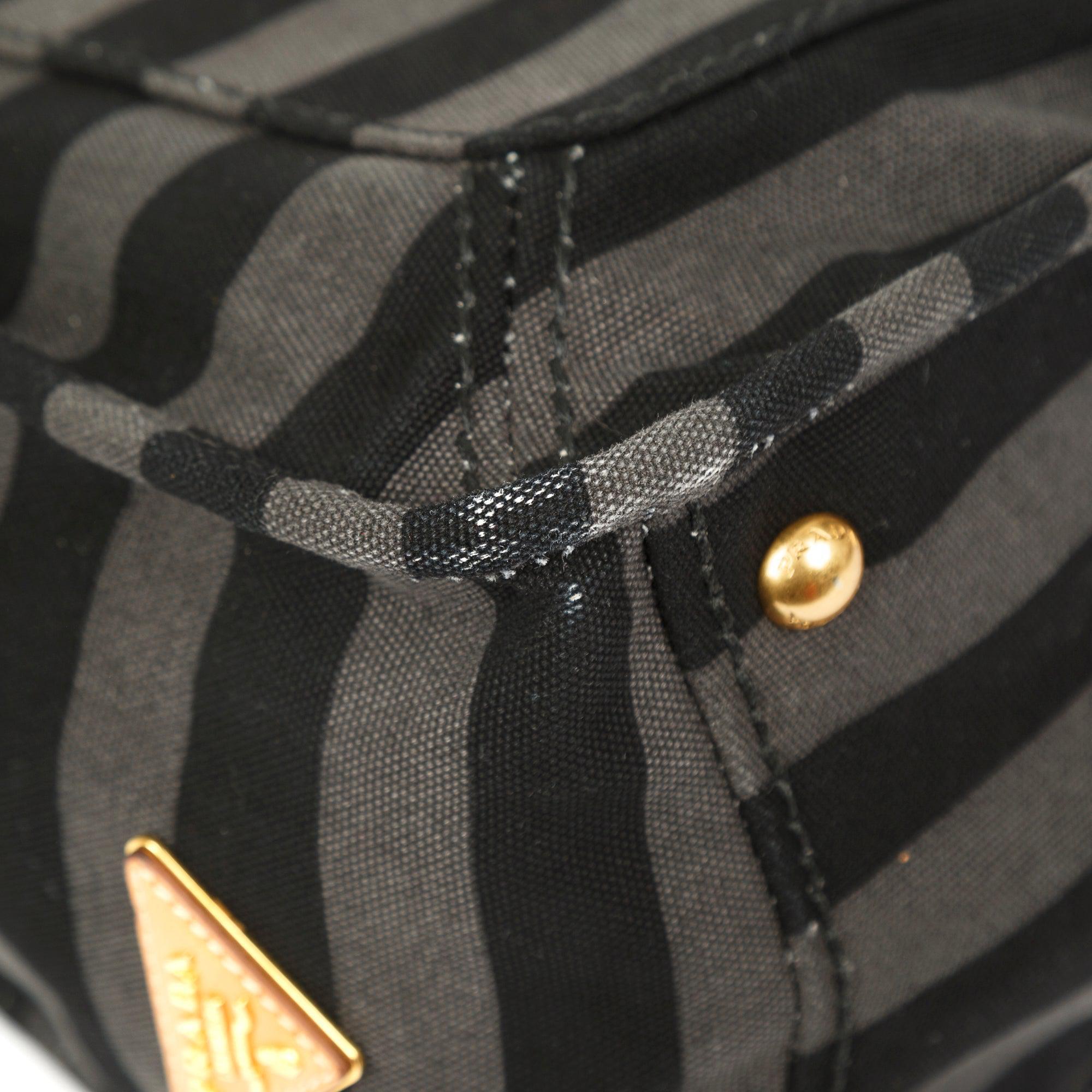 Prada Canapa Stripe Messenger Bag w/ Strap