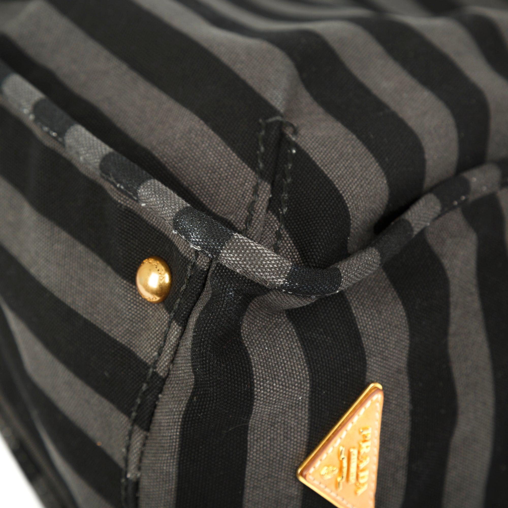 Prada Canapa Stripe Messenger Bag w/ Strap