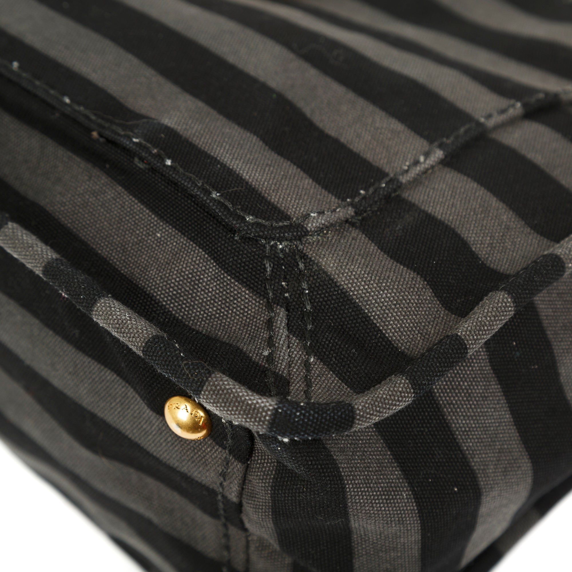 Prada Canapa Stripe Messenger Bag w/ Strap