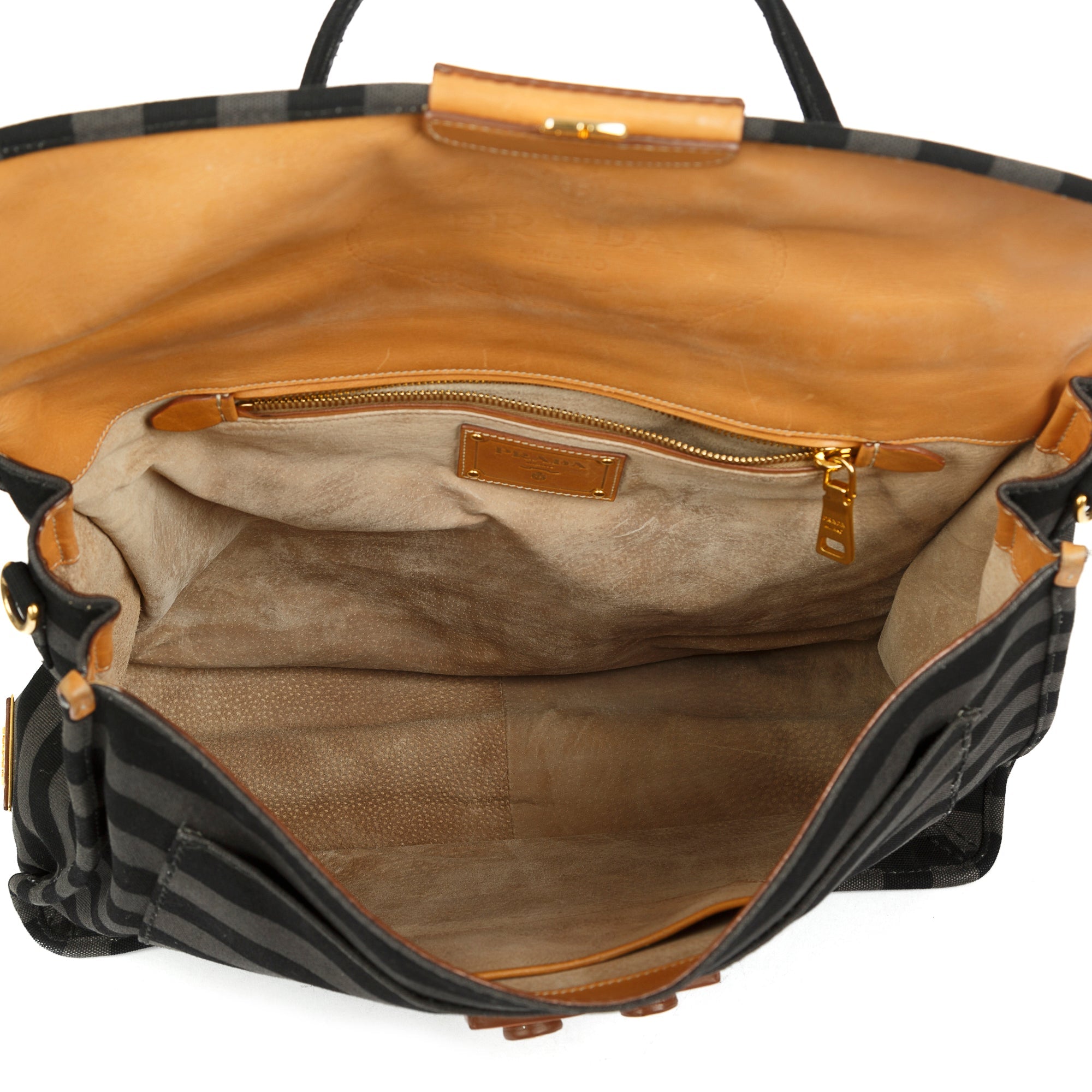 Prada Canapa Stripe Messenger Bag w/ Strap