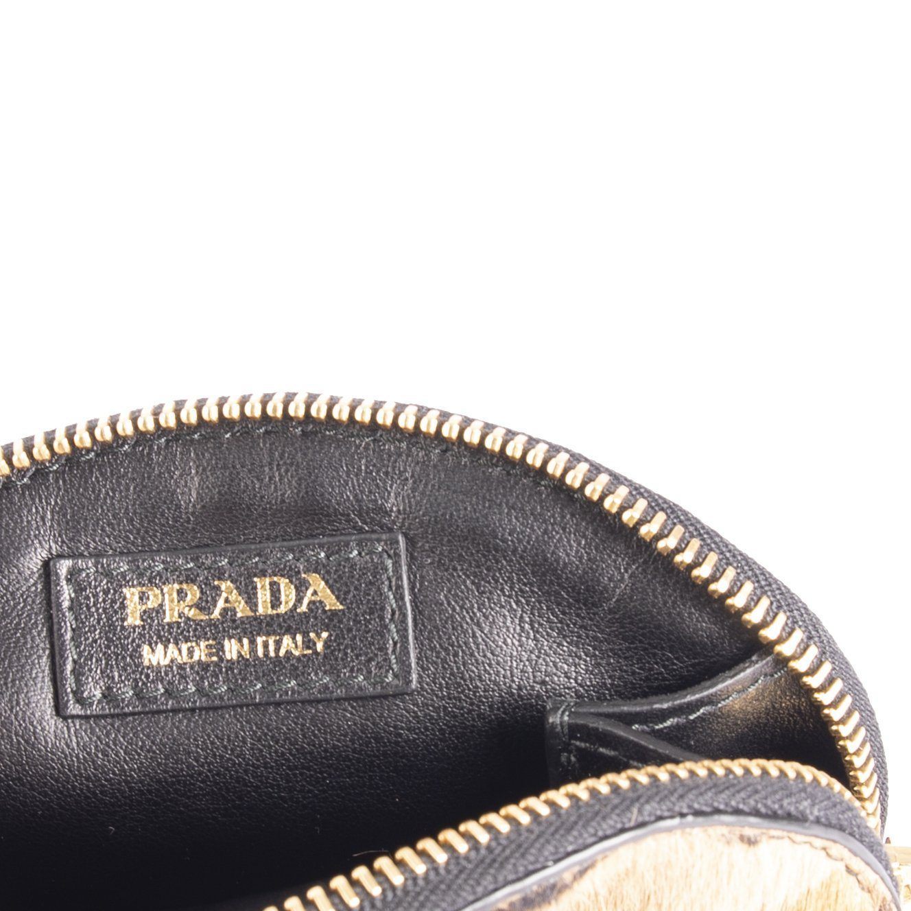 Prada Cavallino Stamp Leopard Print Coin Case
