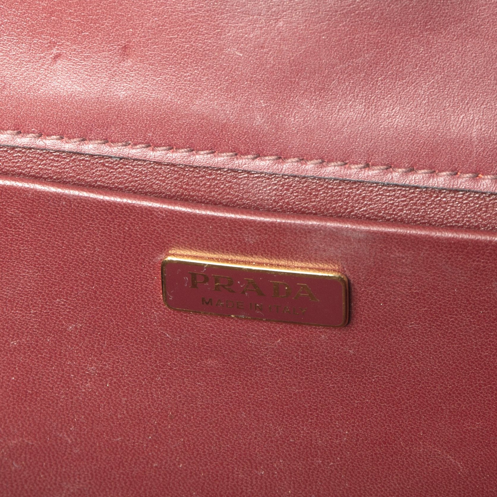 Prada Cerise Saffiano Lux Studded Idol Shoulder Bag