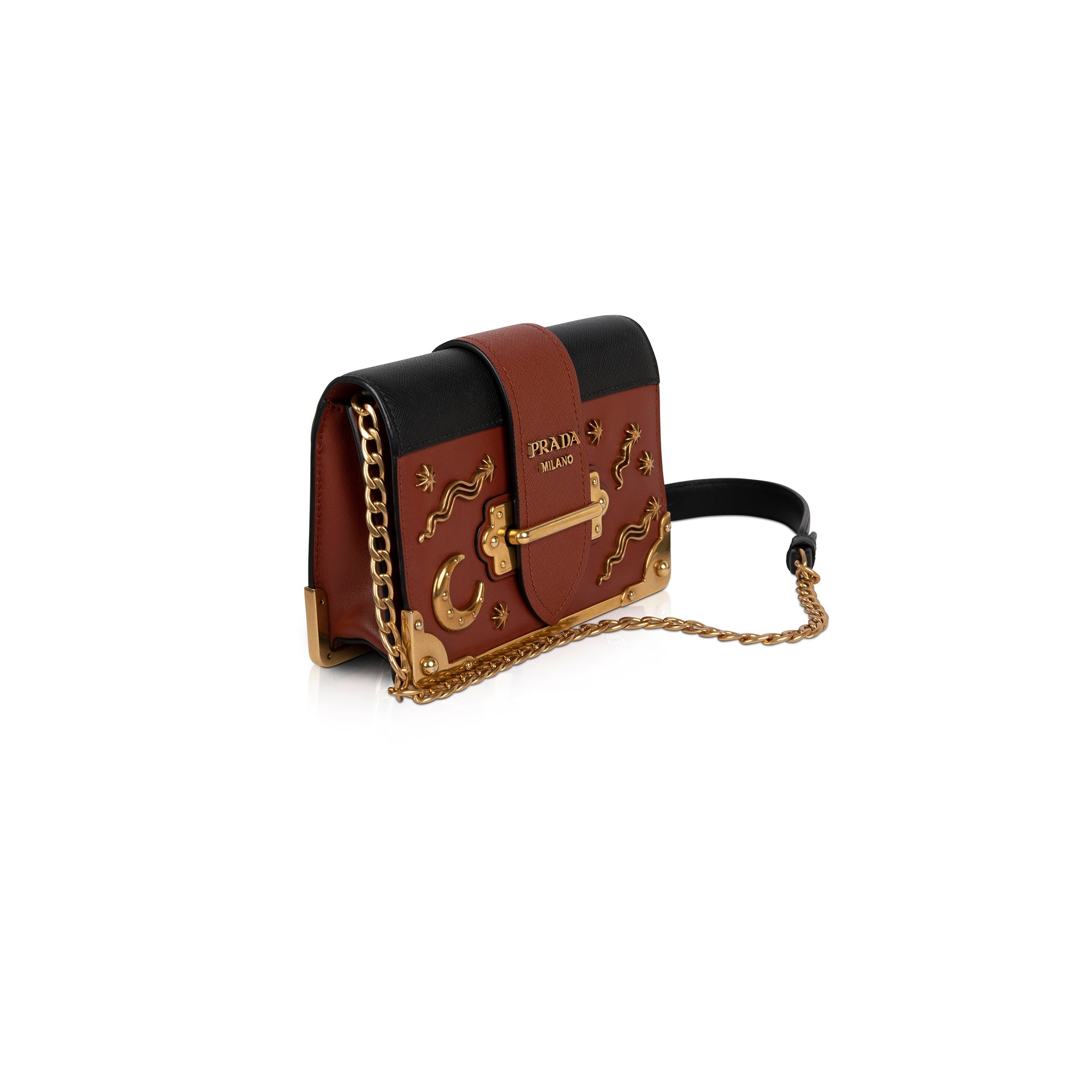 Prada City Calf Cahier Astrology Shoulder Bag w/ Box