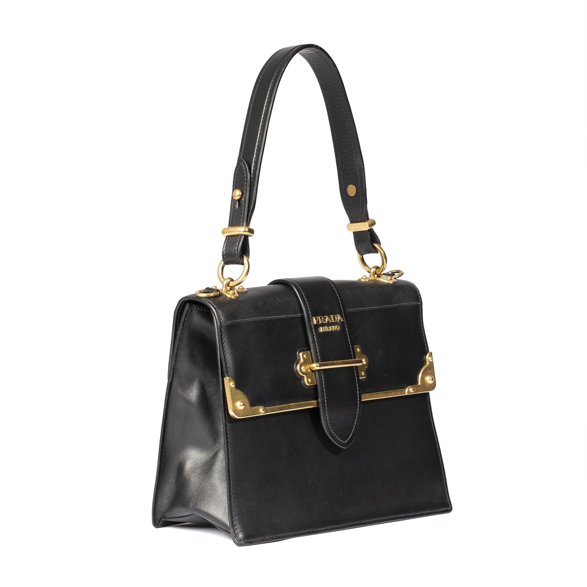 Prada City Calf Cahier Handle Bag