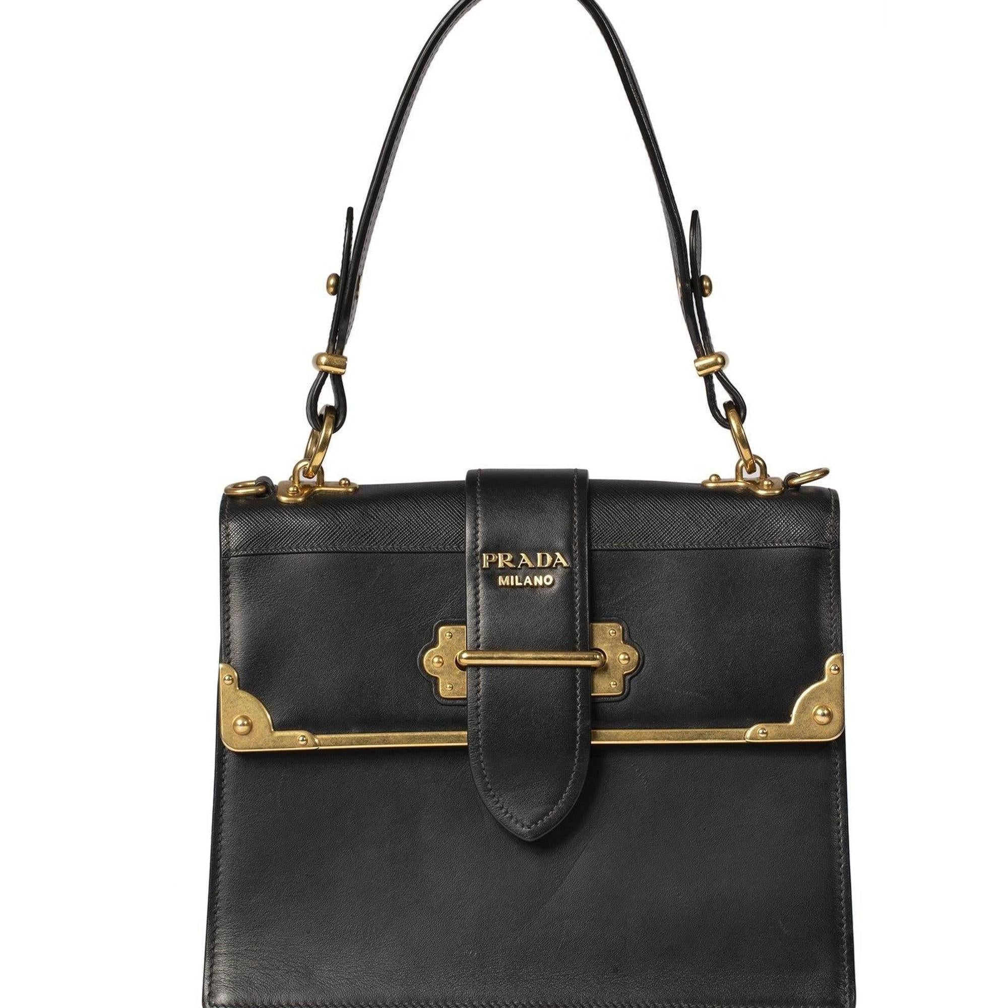 Prada City Calf Cahier Handle Bag
