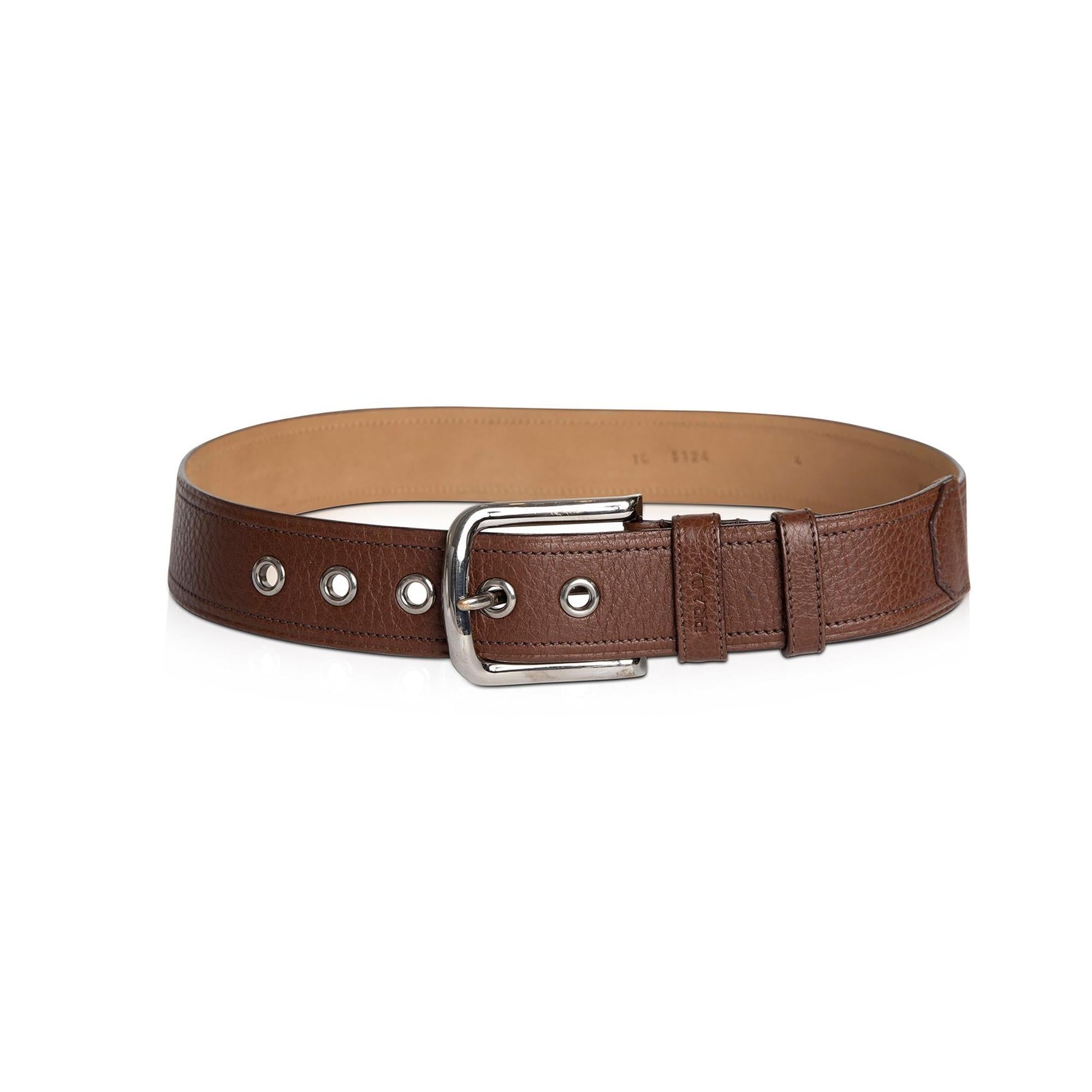 Prada Daino Deerskin Leather Belt