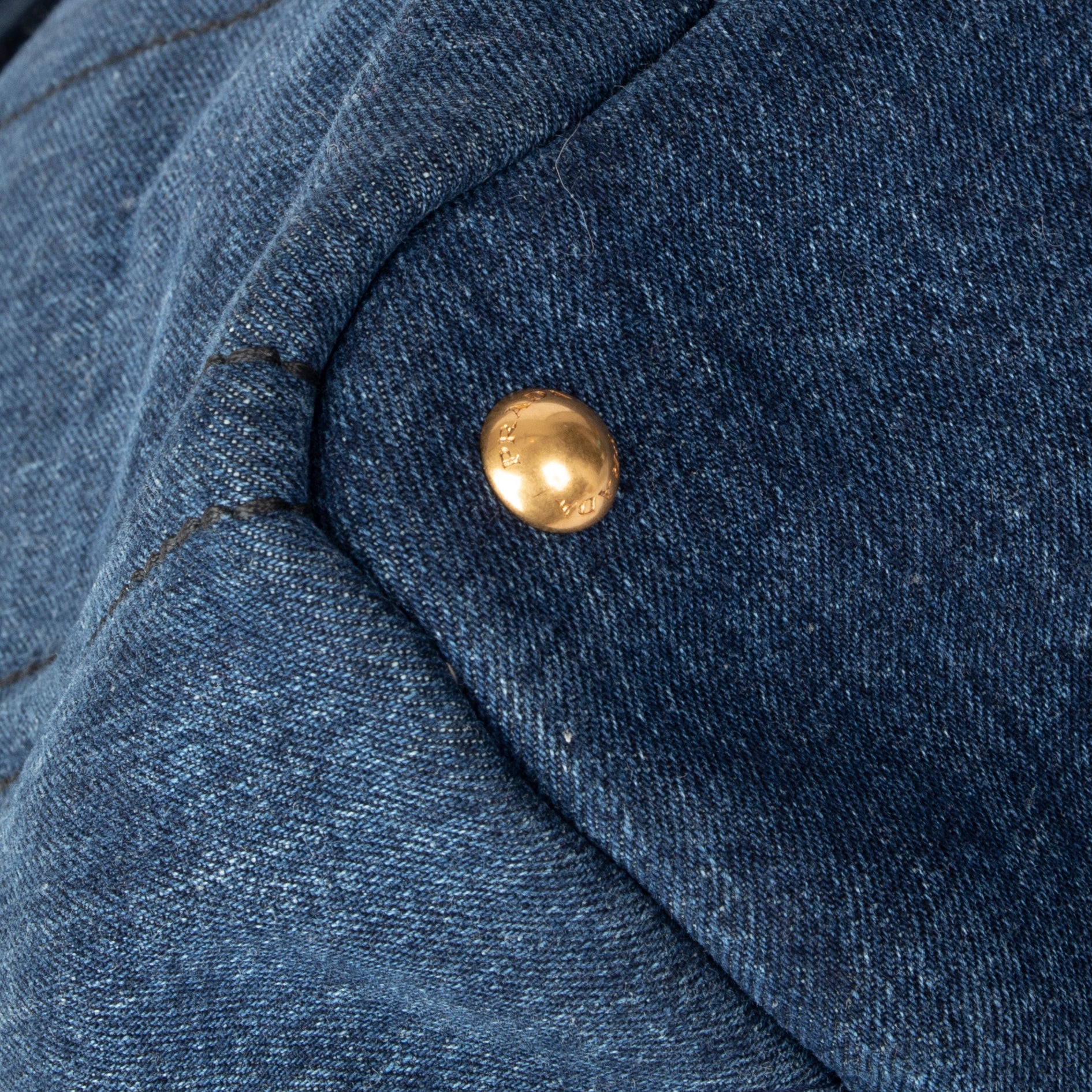 Prada Large Denim Canapa Logo Tote w/ Strap