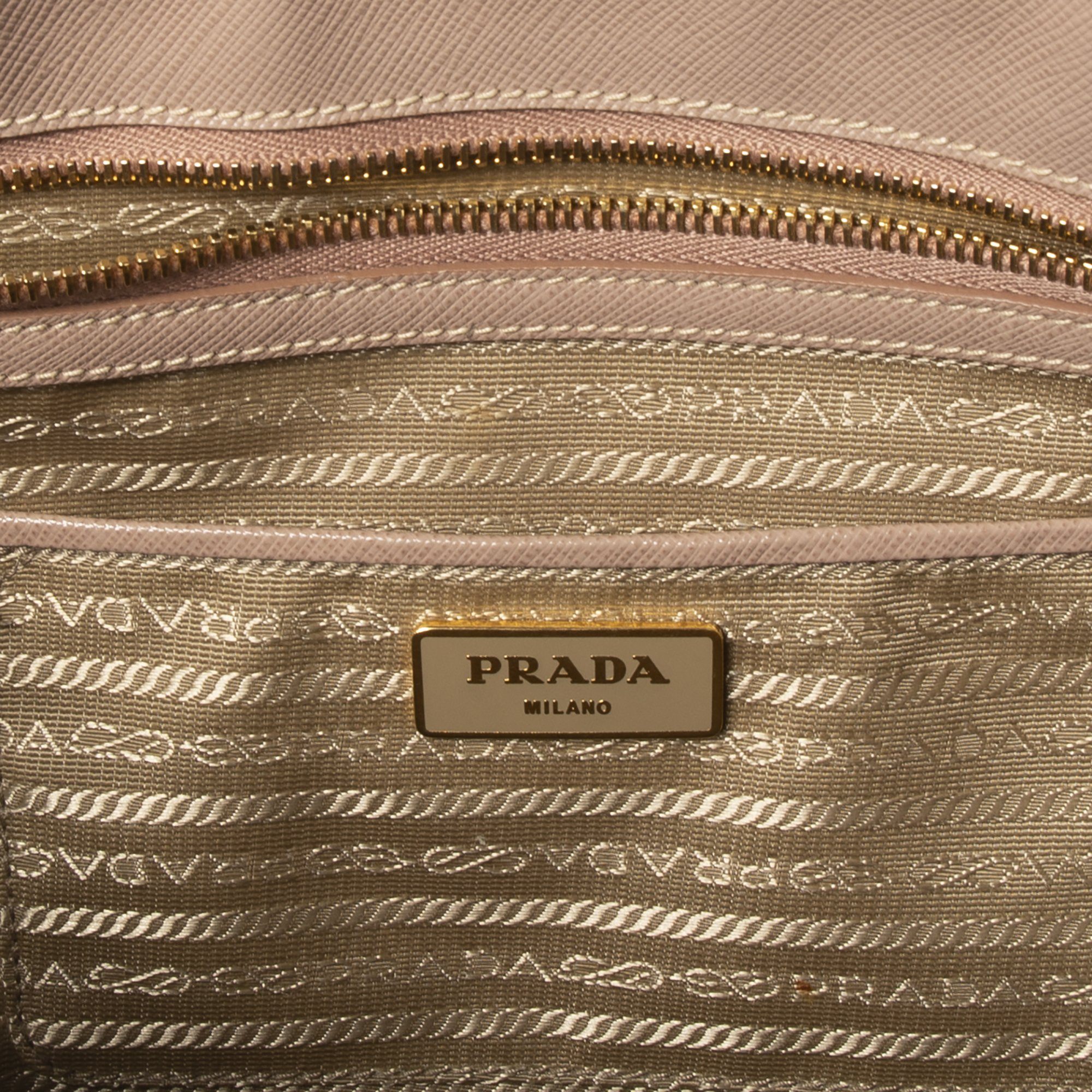 Prada Large Saffiano Lux Double Zip Galleria Tote