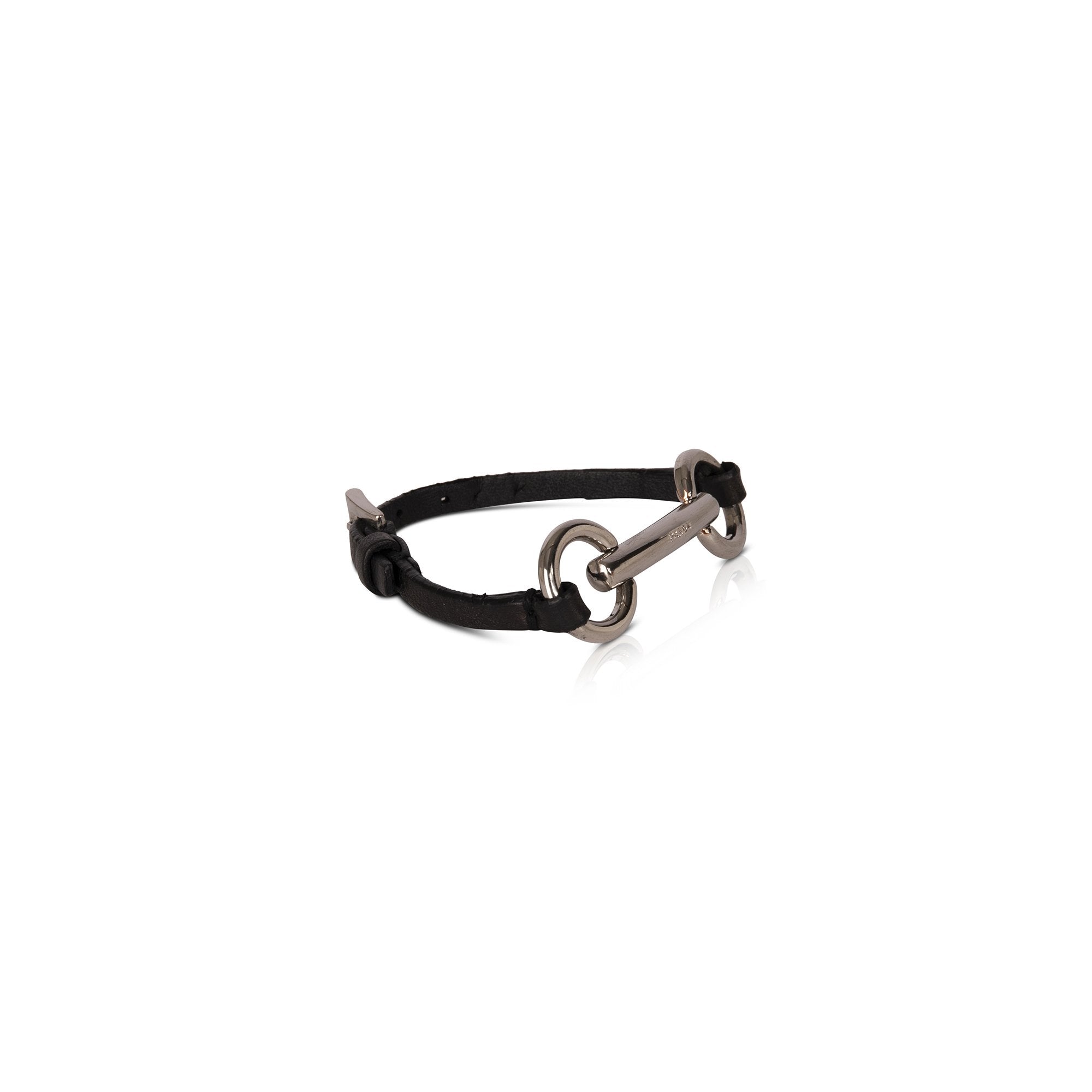 Prada Leather Buckle Wrap Bracelet