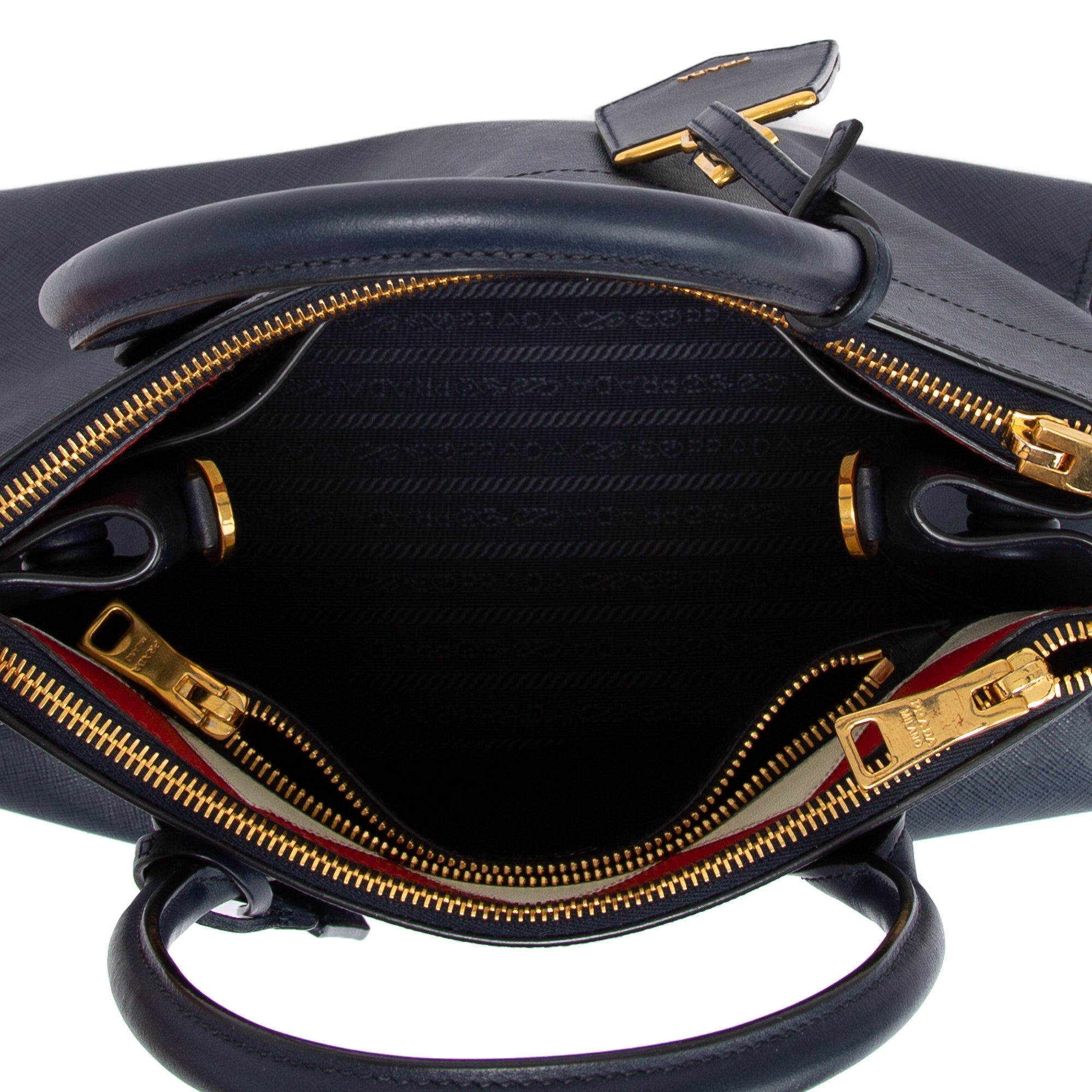 Prada Medium Saffiano & City Calf Leather Paradigme Tote w/ Strap