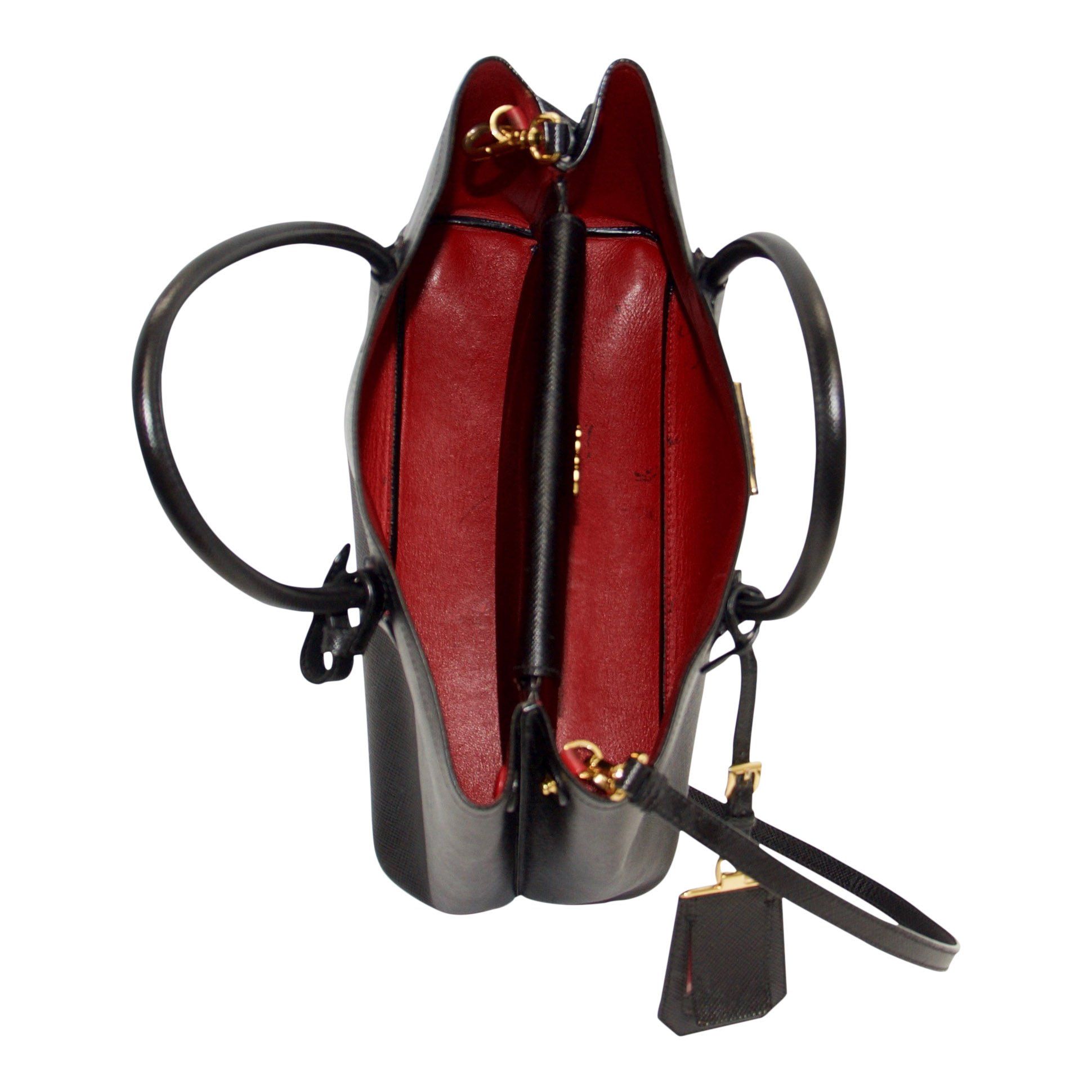 Prada Medium Saffiano Cuir Double Tote