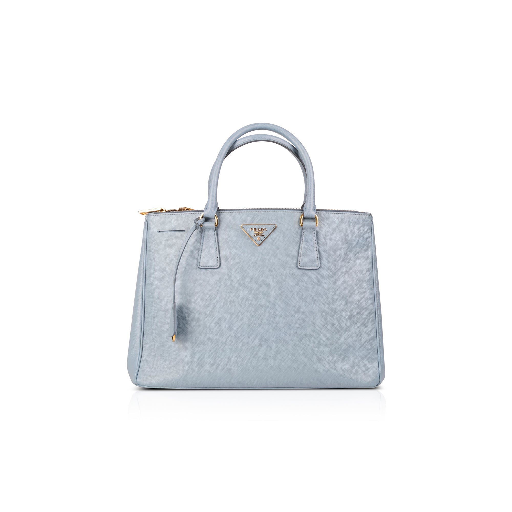 Prada Medium Saffiano Lux Double Zip Galleria Tote w/ Shoulder Strap & Authenticity Card