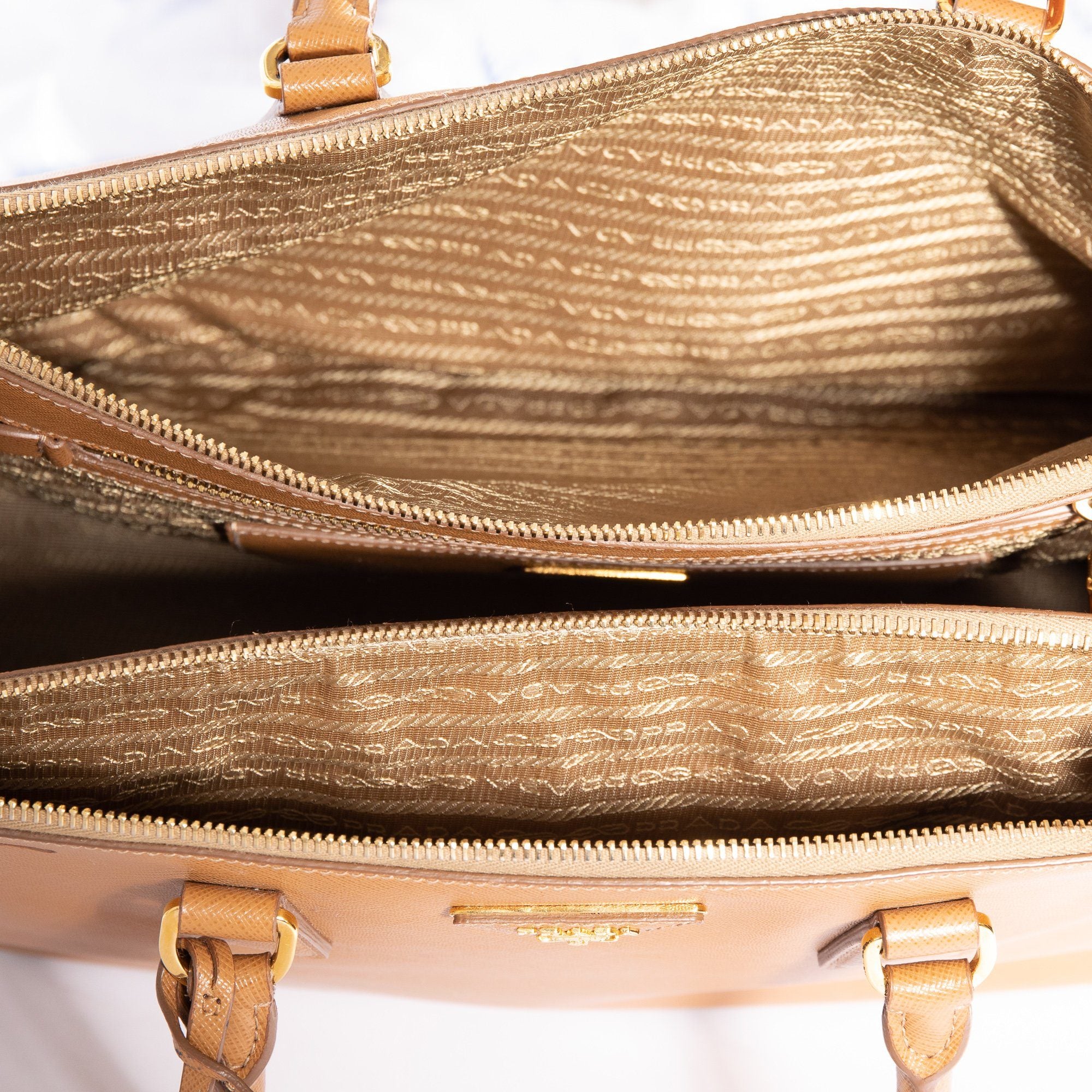 Prada Medium Saffiano Lux Galleria Double Zip Tote