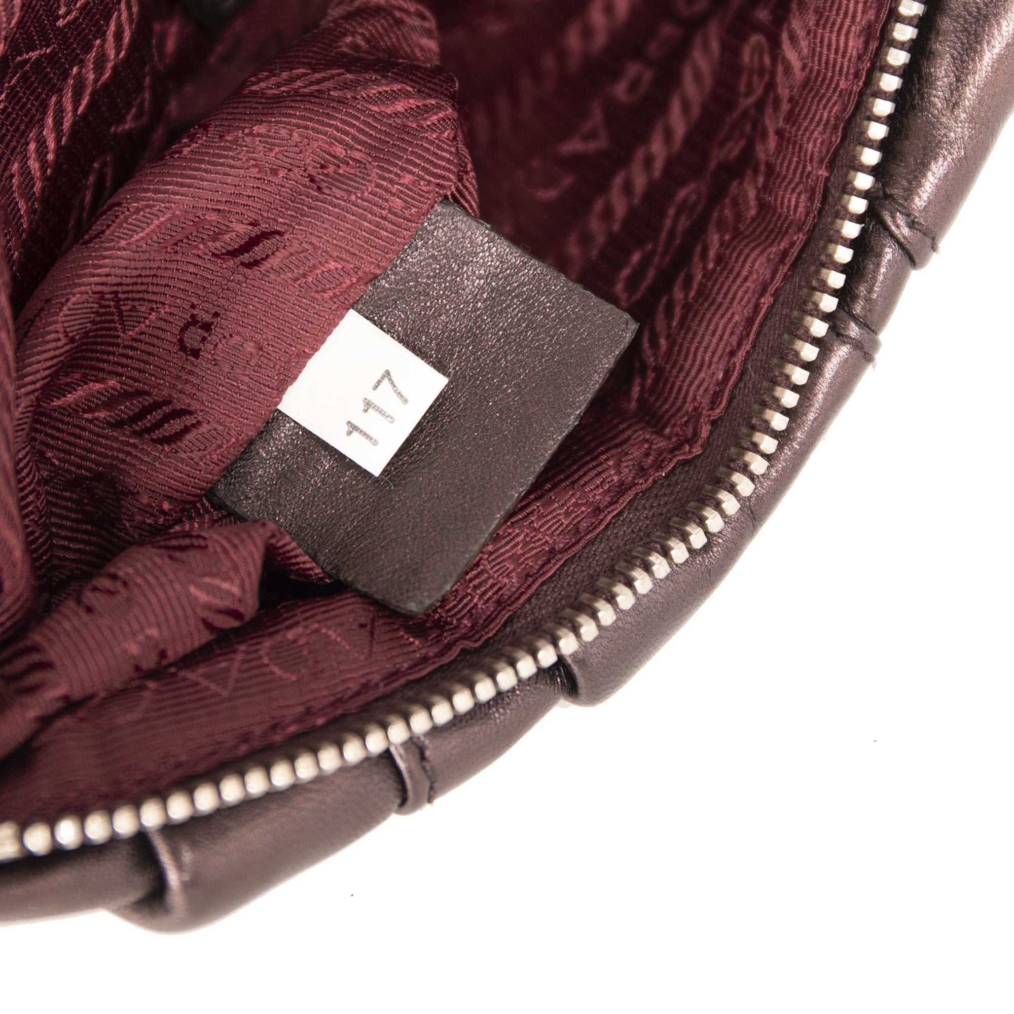 Prada Metallic Nappa Waves Wristlet