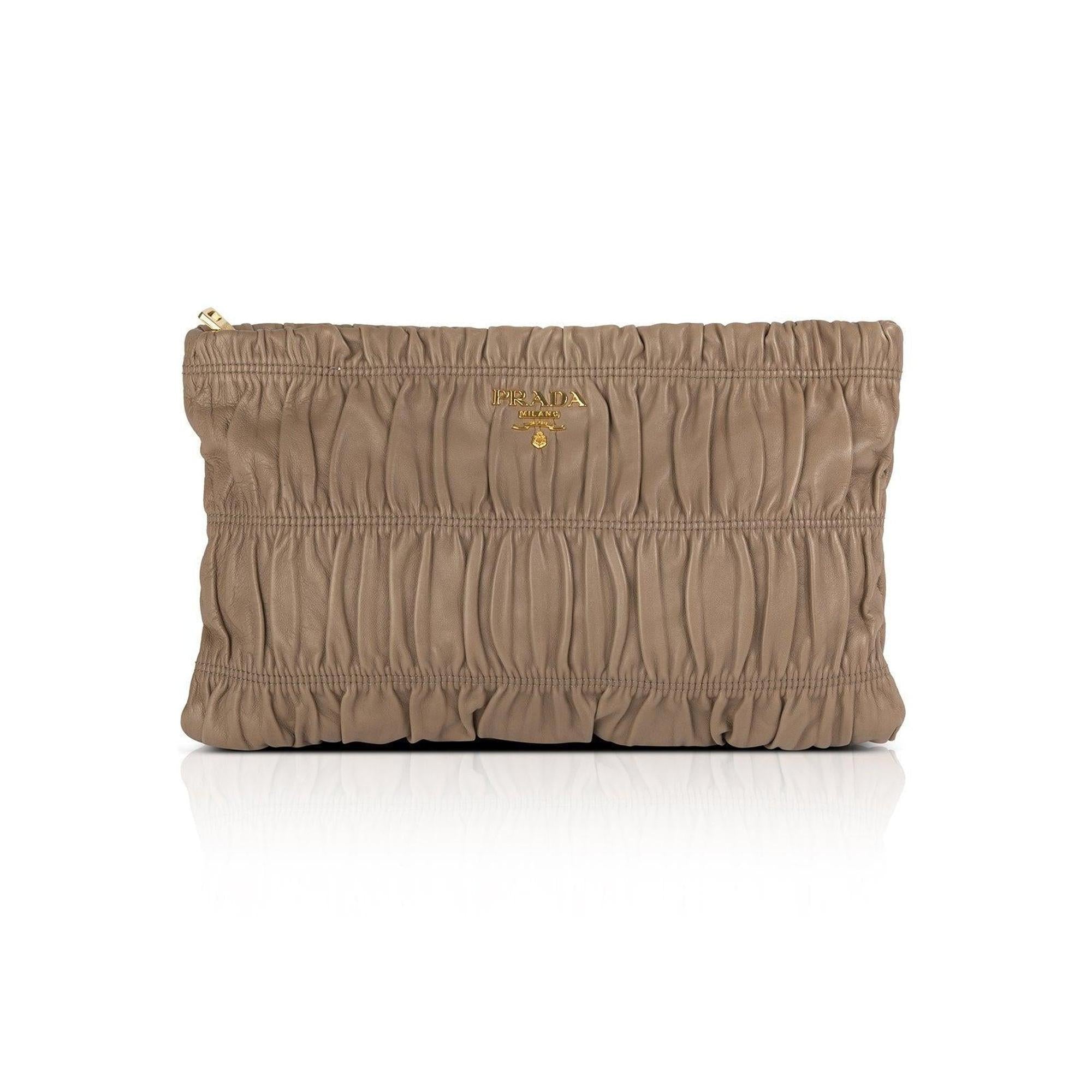 Prada Nappa Gaufre Zip Clutch