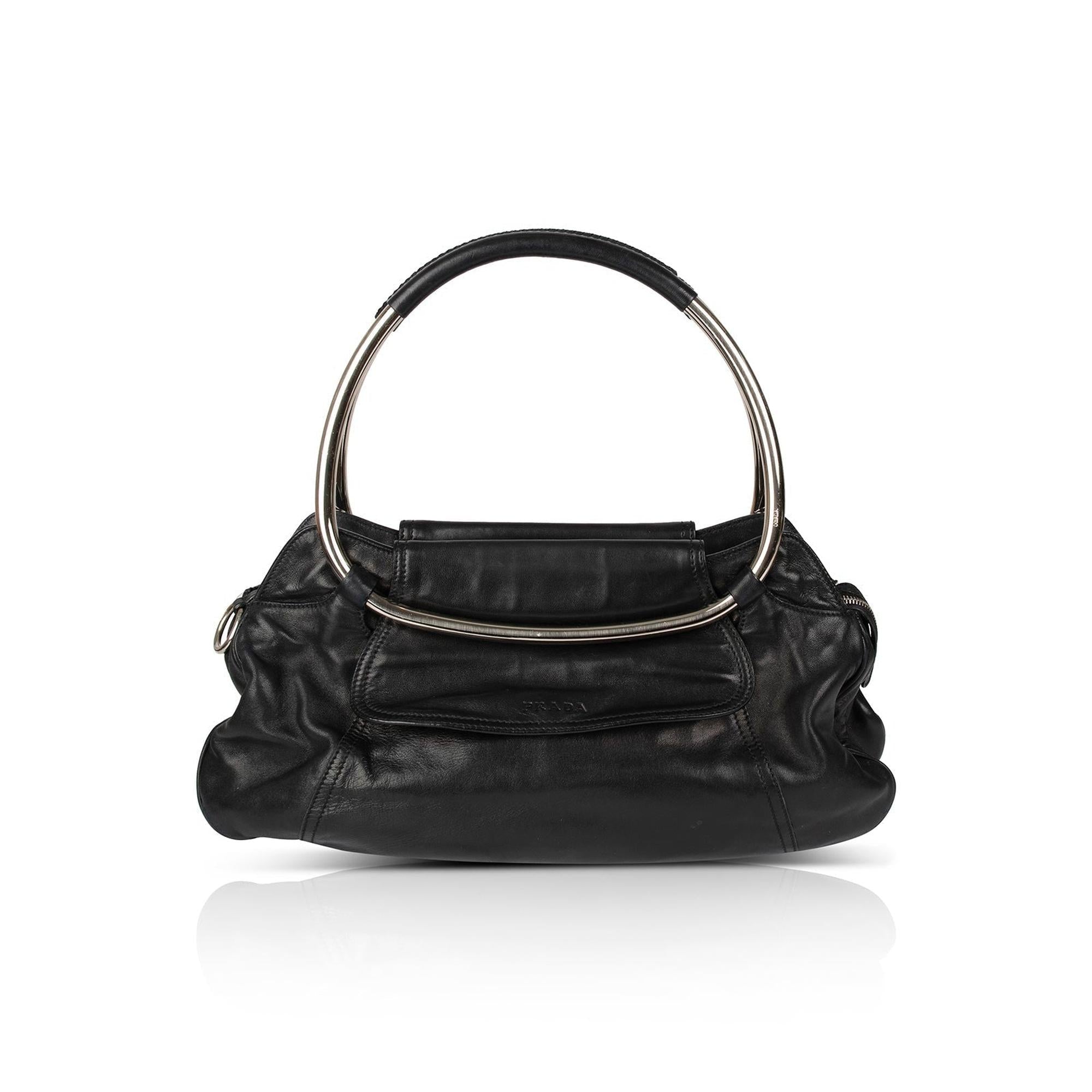 Prada Nappa Leather Ring Handle Bag
