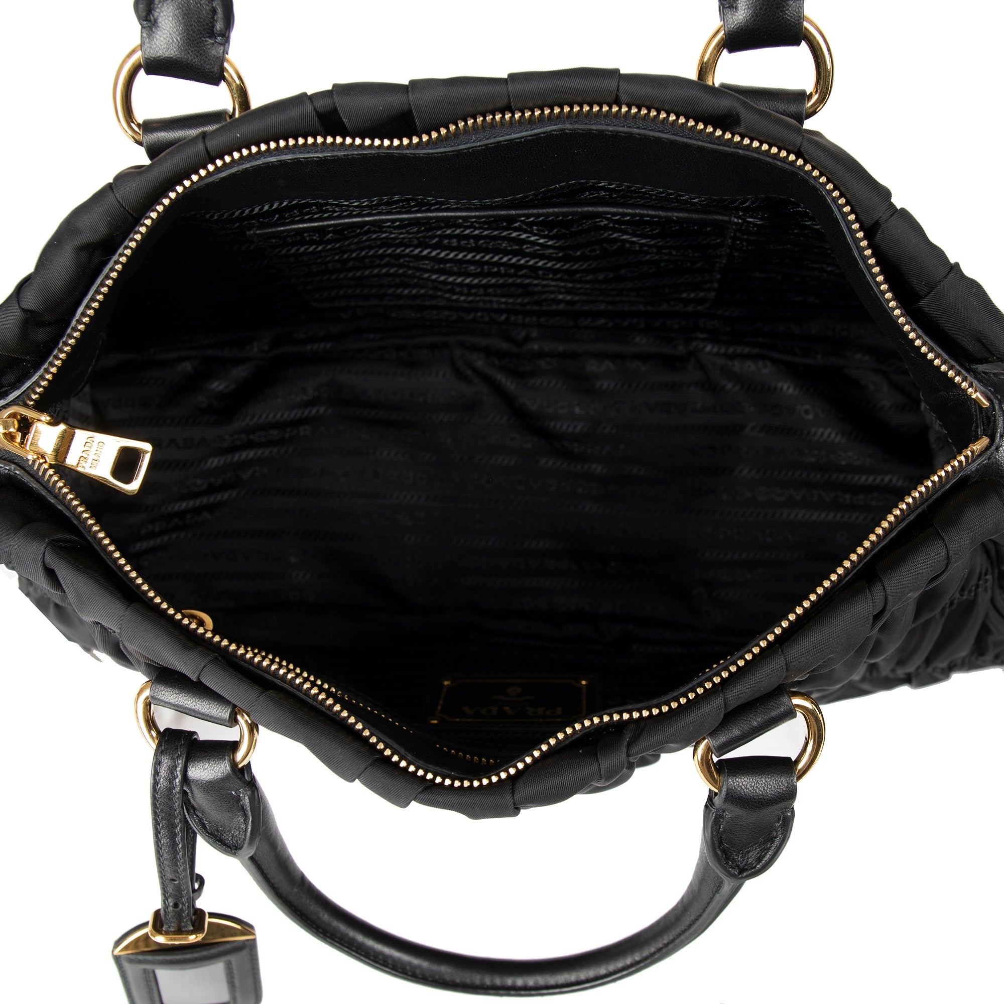 Prada Nappa-Trimmed Tessuto Gaufre Tote w/ Box & Authenticity Card