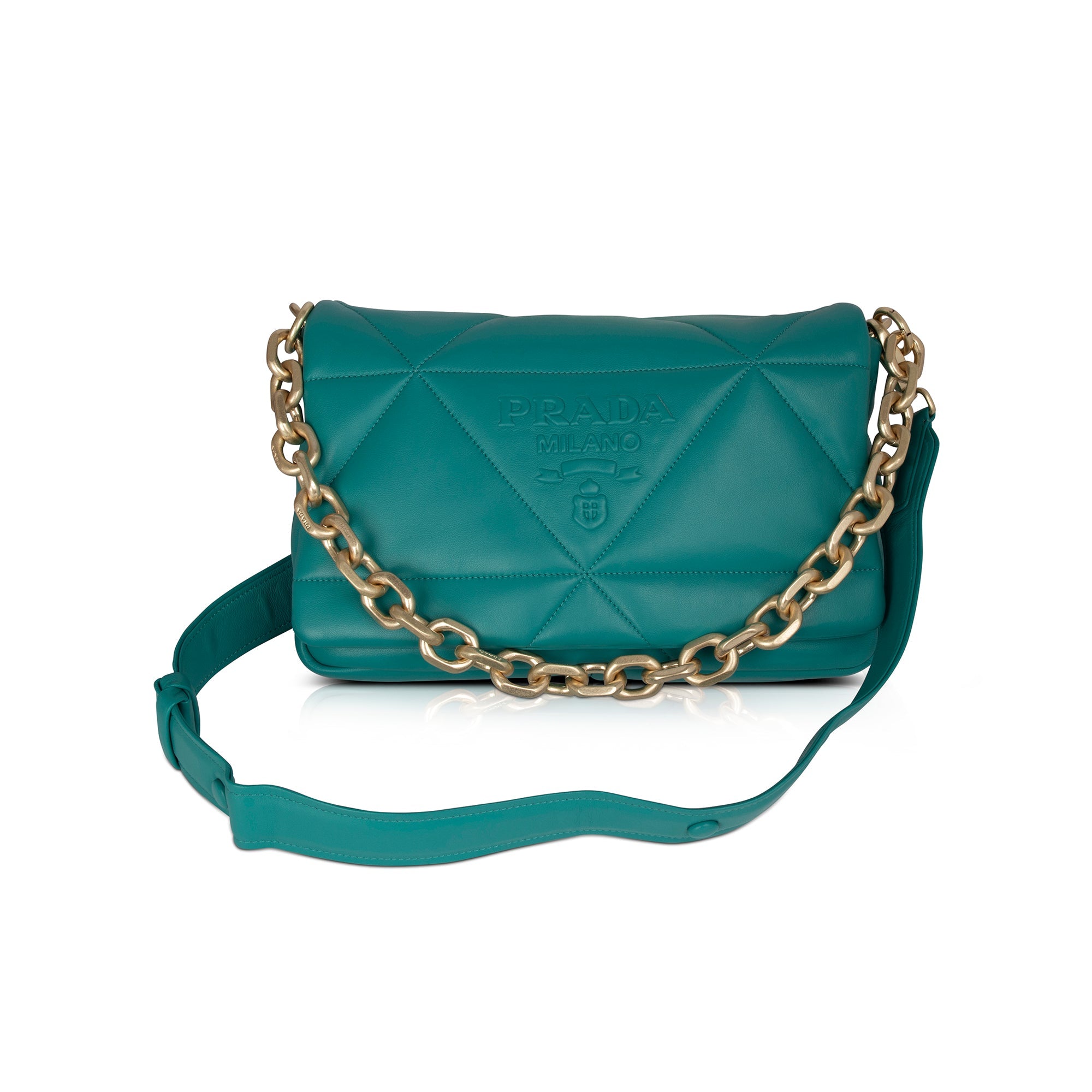 Prada Padded Nappa Leather Chain Shoulder Bag w/ Box & Authenticity Card