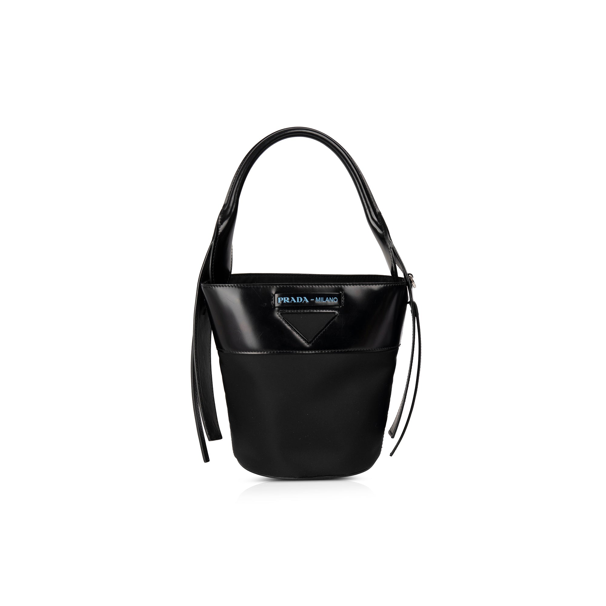 Prada Patent Leather & Tessuto Nylon Ouverture Bucket Bag