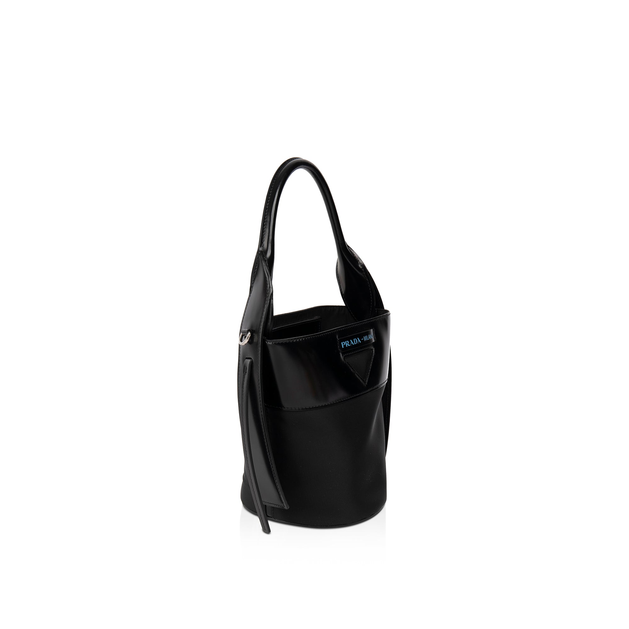 Prada Patent Leather & Tessuto Nylon Ouverture Bucket Bag