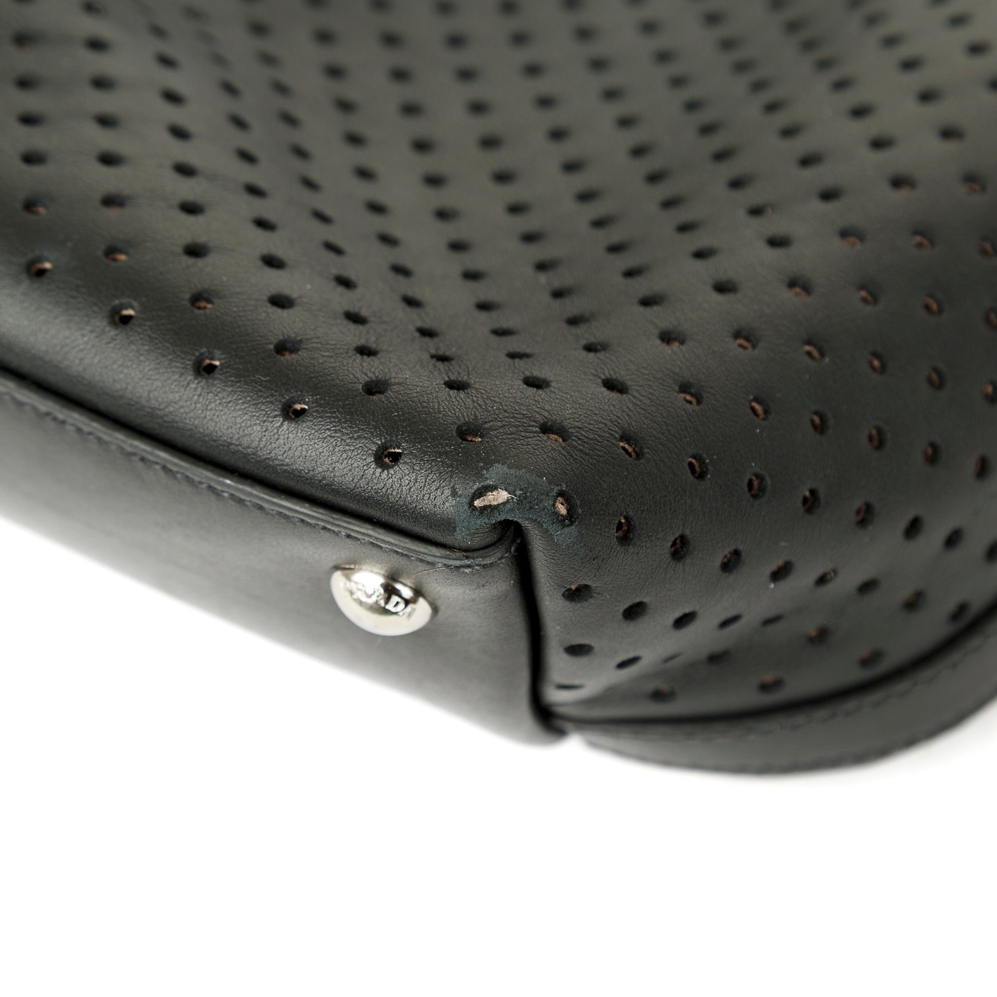 Prada Perforated Scamosciato Tote w/ Pouch
