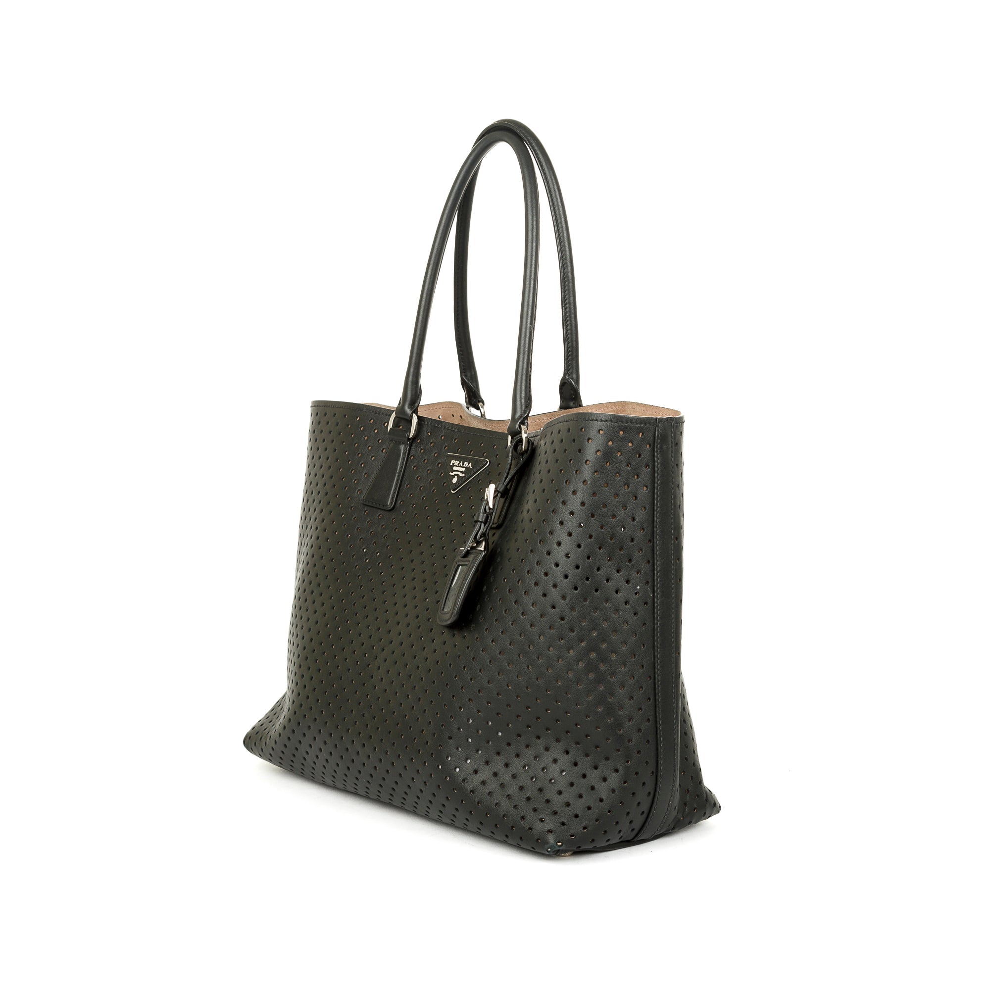Prada Perforated Scamosciato Tote w/ Pouch