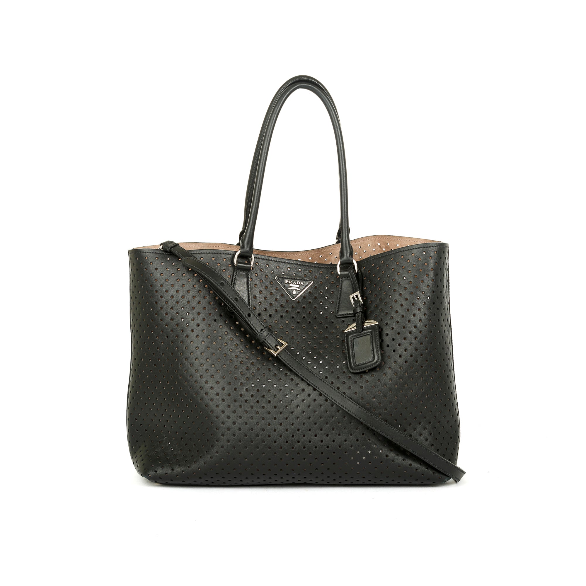 Prada Perforated Scamosciato Tote w/ Pouch