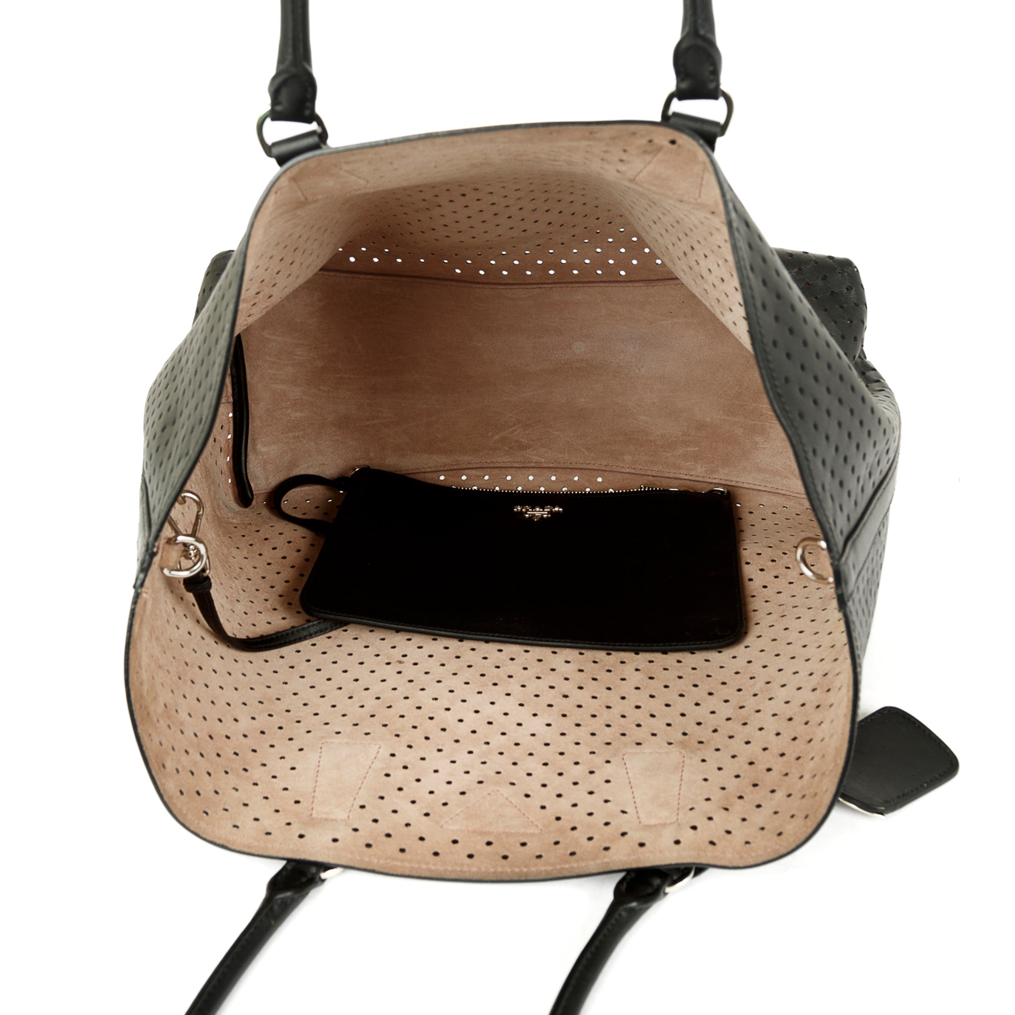 Prada Perforated Scamosciato Tote w/ Pouch